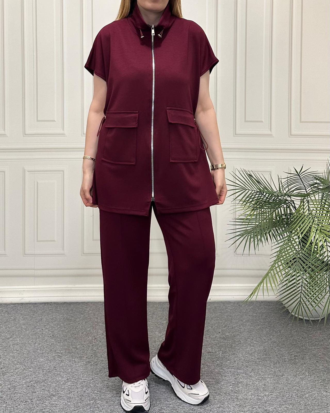 Oysh Yelek İkili Takım Bordo