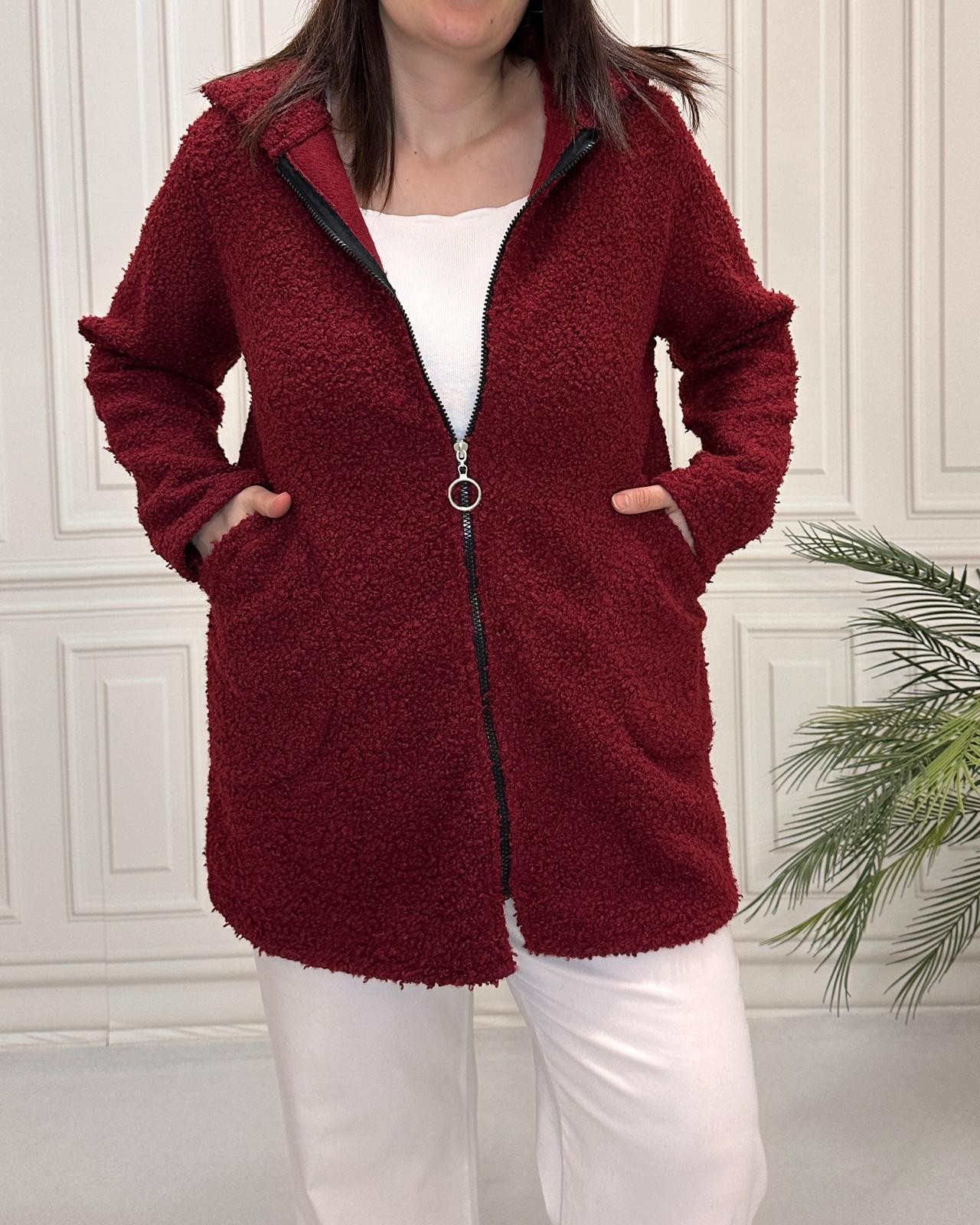 Buklet Ceket Bordo