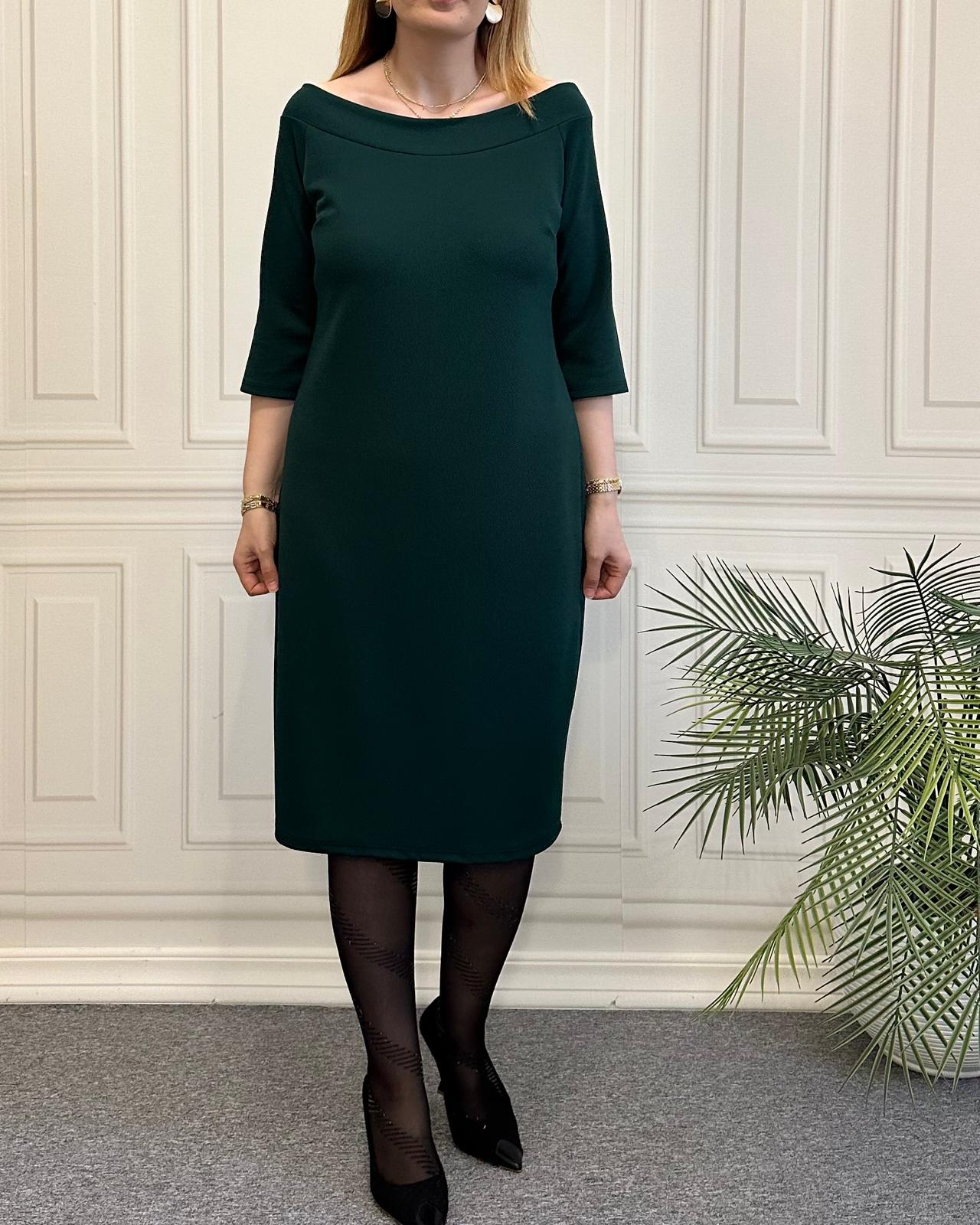 Carmen Yaka Elbise Yeşil