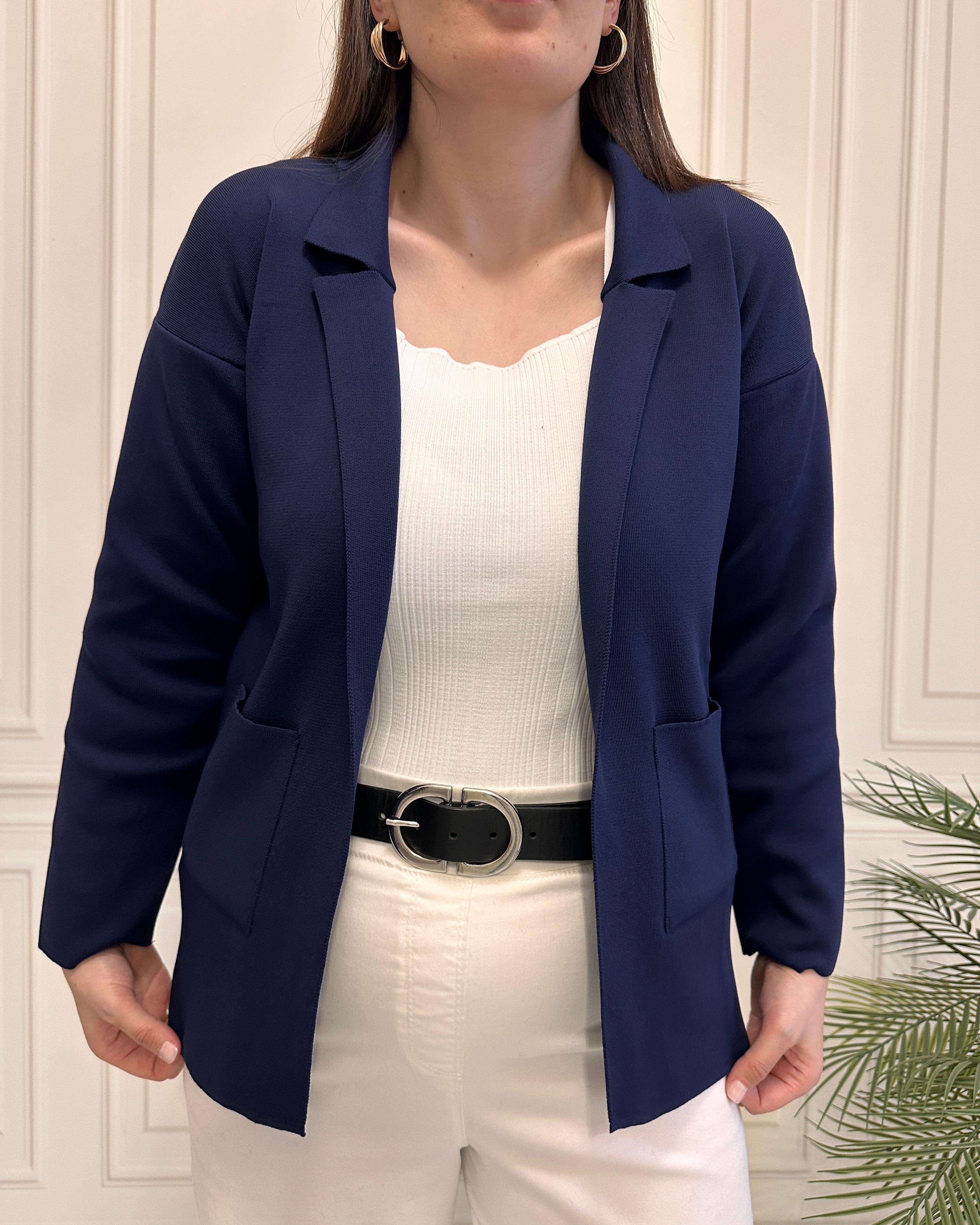 Triko Blazer Ceket Lacivert