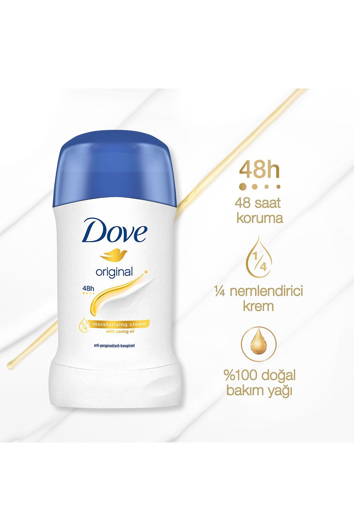 Kadın Stick Deodorant Original 1/4 Nemlendirici Krem Etkili 40ml X2 Adet