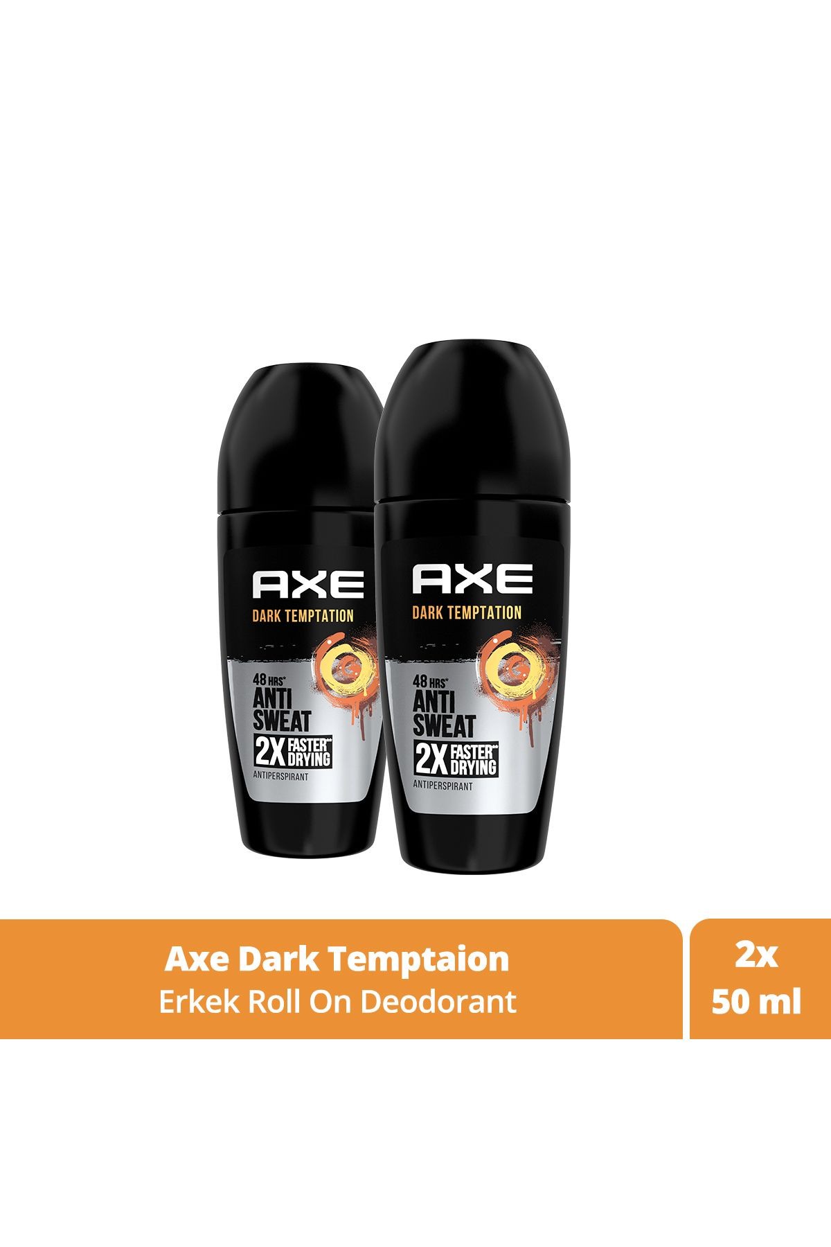 Erkek Roll On Deodorant Dark Temptation 48 Saat Etkileyici Koku 50 ml X2