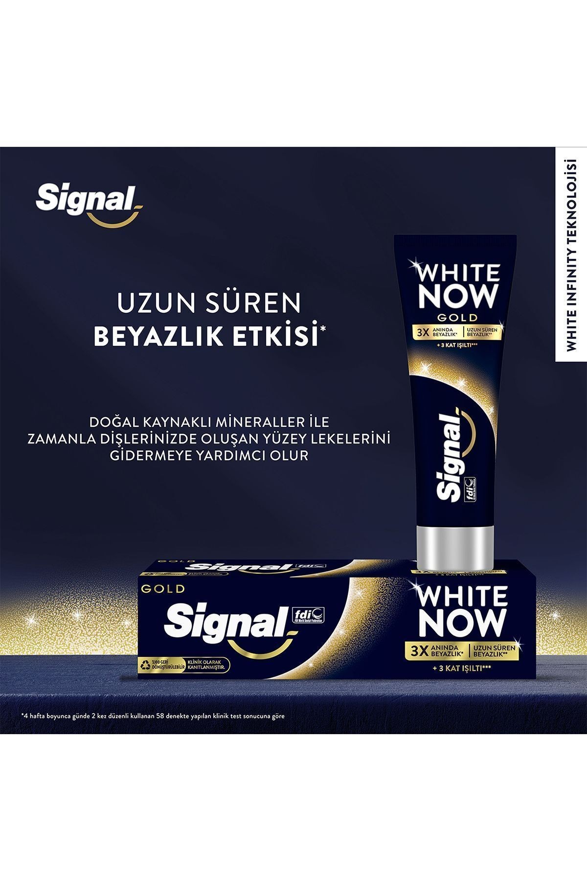 White Now Gold Beyazlatıcı Işıltı Diş Macunu 75ml X4