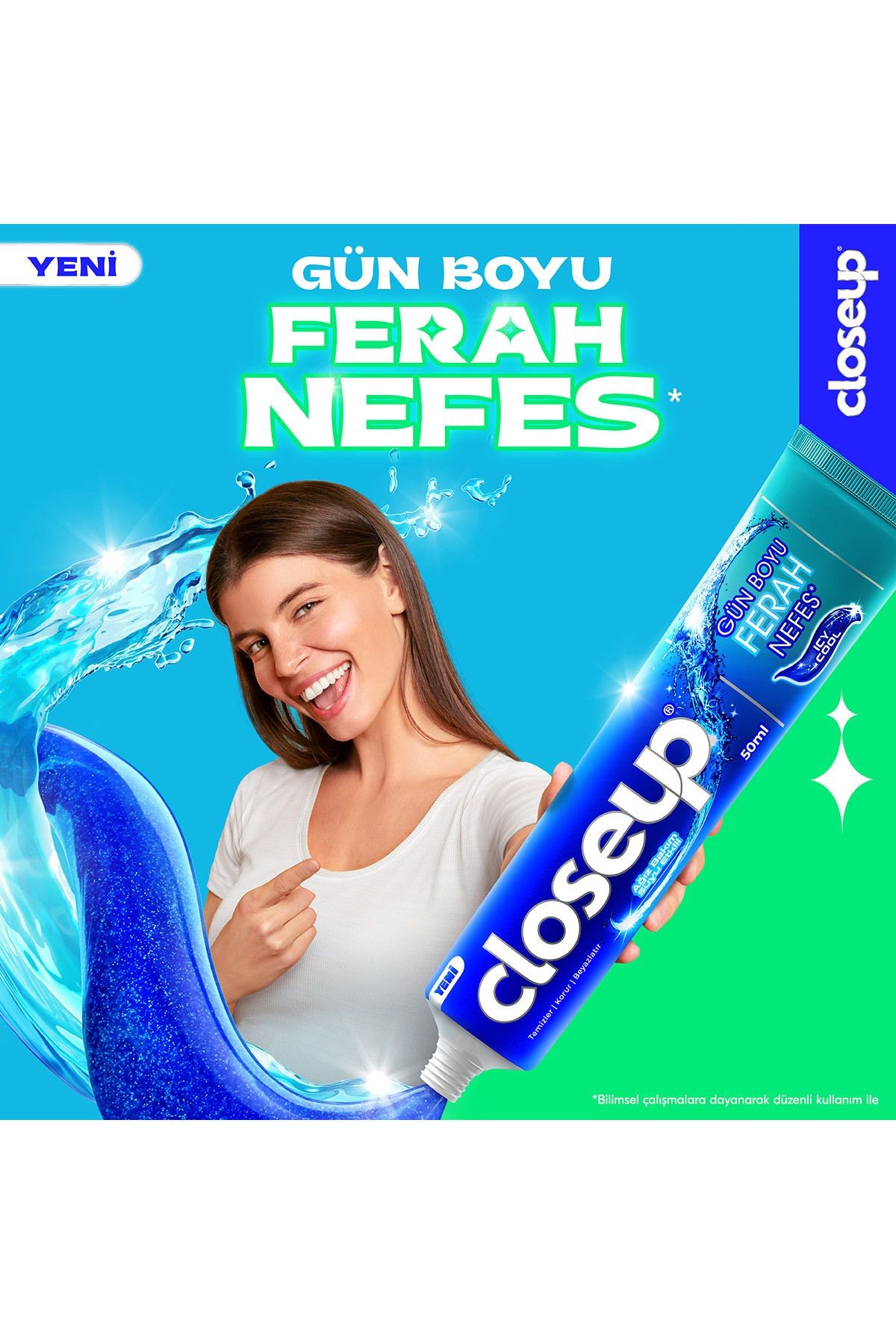 Diş Macunu Icy Cool Ağız Bakım Suyu Etkili 50 ml X4 Adet