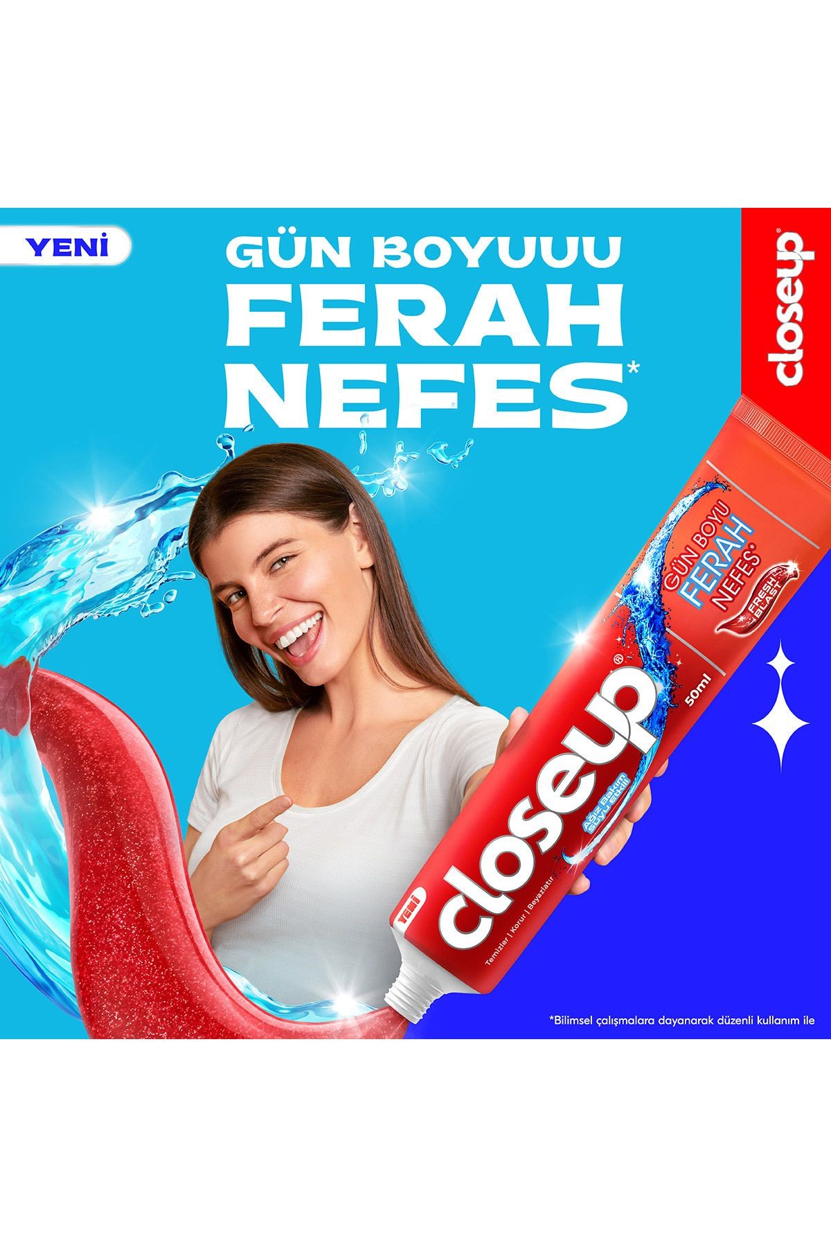 Diş Macunu Fresh Blast Ağız Bakım Suyu Etkili 50 ml X4 Adet