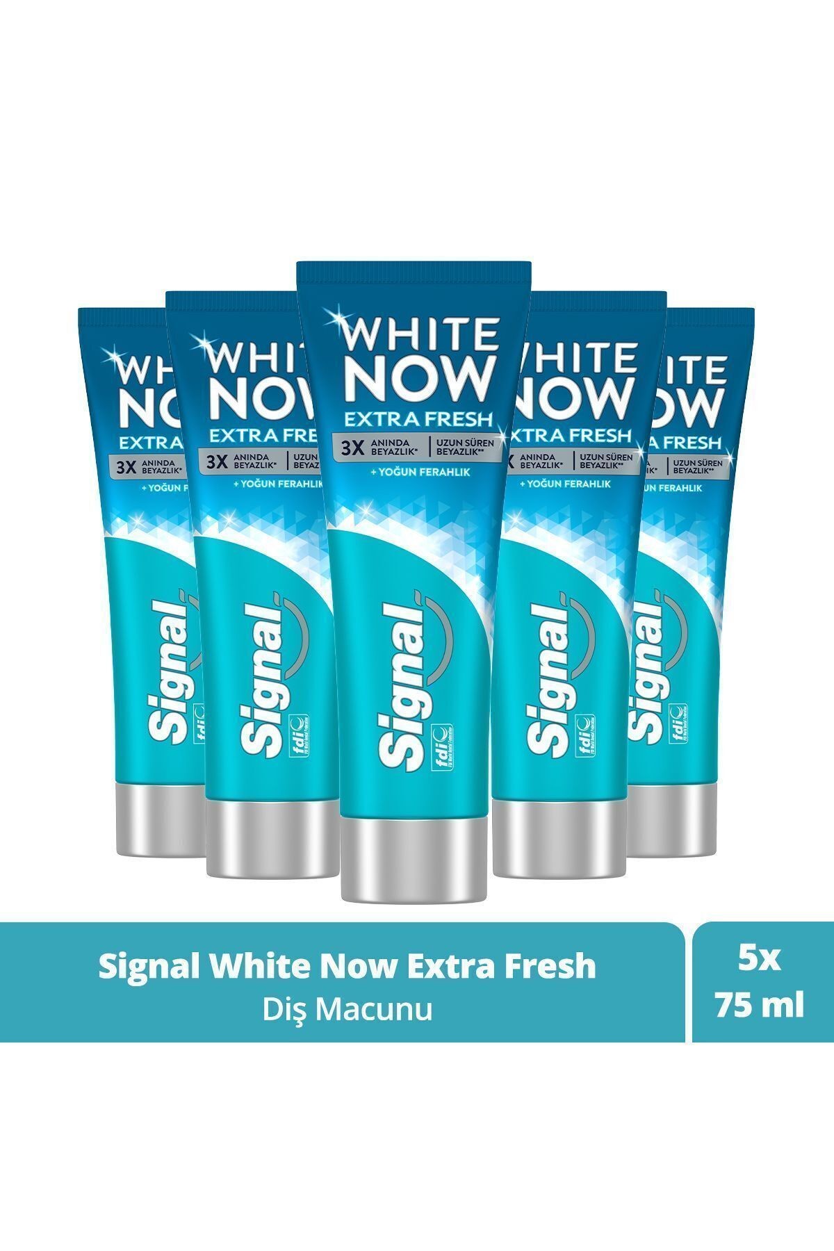 Diş Macunu White Now Extra Fresh Anında Beyazlık Ve Ferahlık 75 ml X5