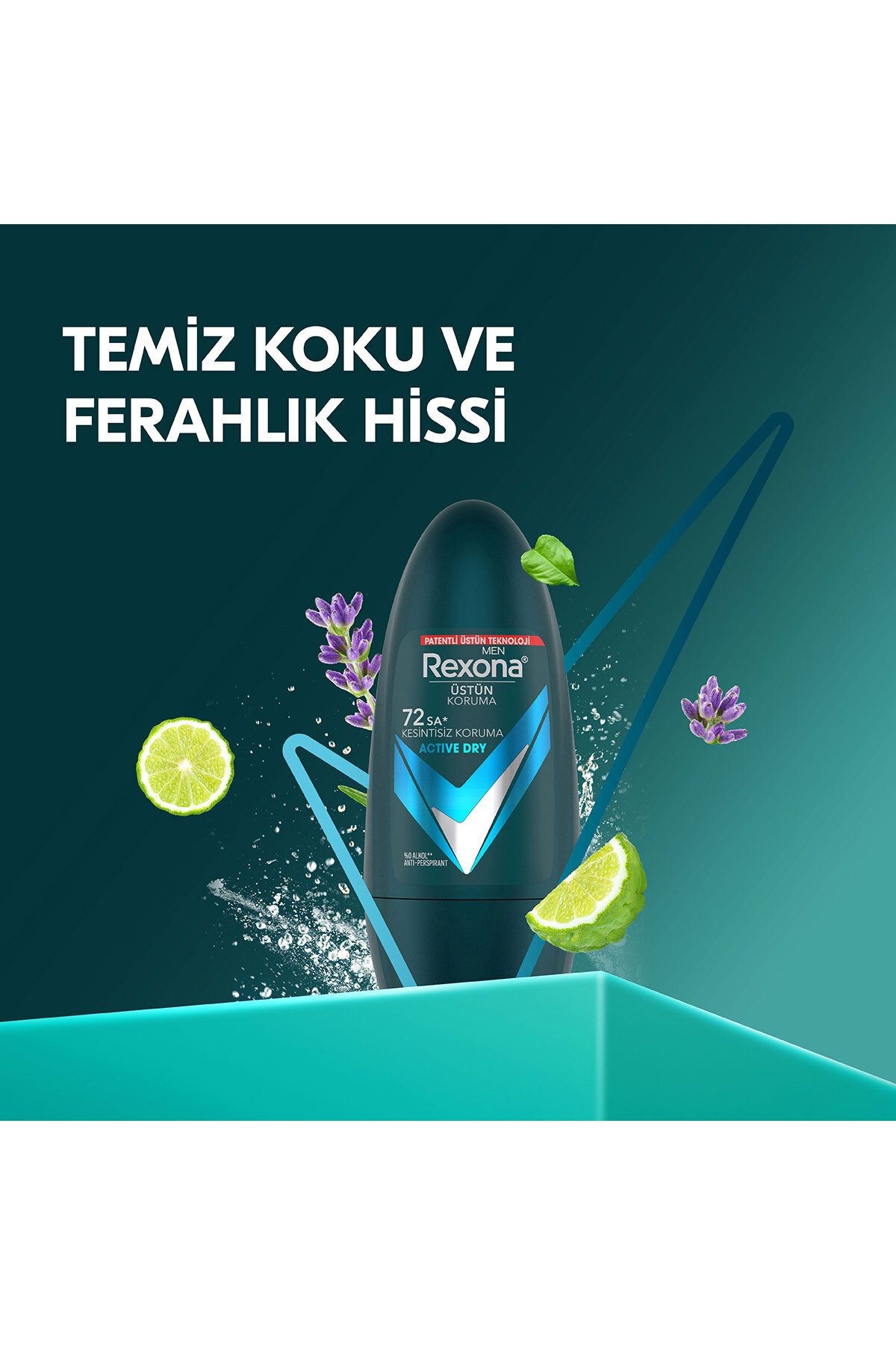 Üstün Koruma Erkek Roll On Deodorant Active Dry 72 Saat Kesintisiz Koruma 50 ml