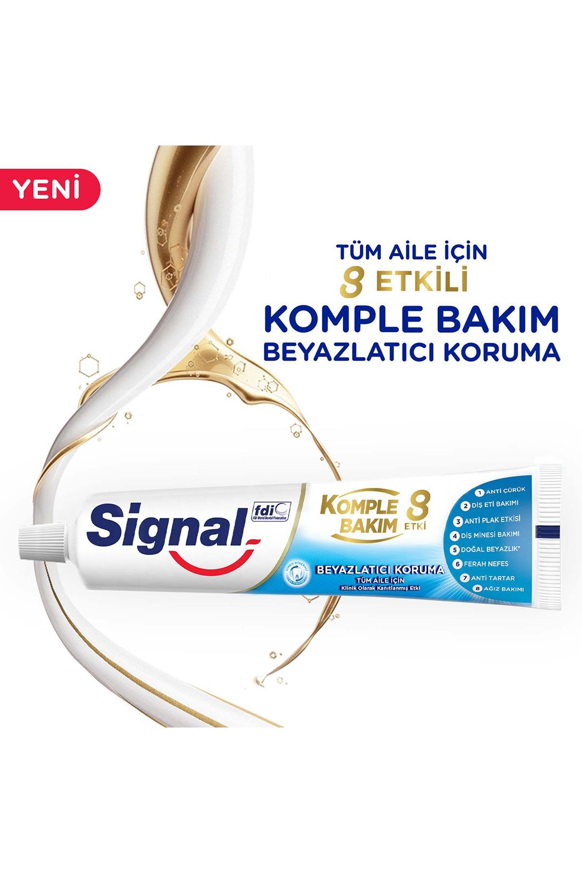 Komple Bakım 8 Etki Diş Macunu Beyazlatıcı Koruma Çürük Karşıtı Ferah Nefes Için 75 Mlx4