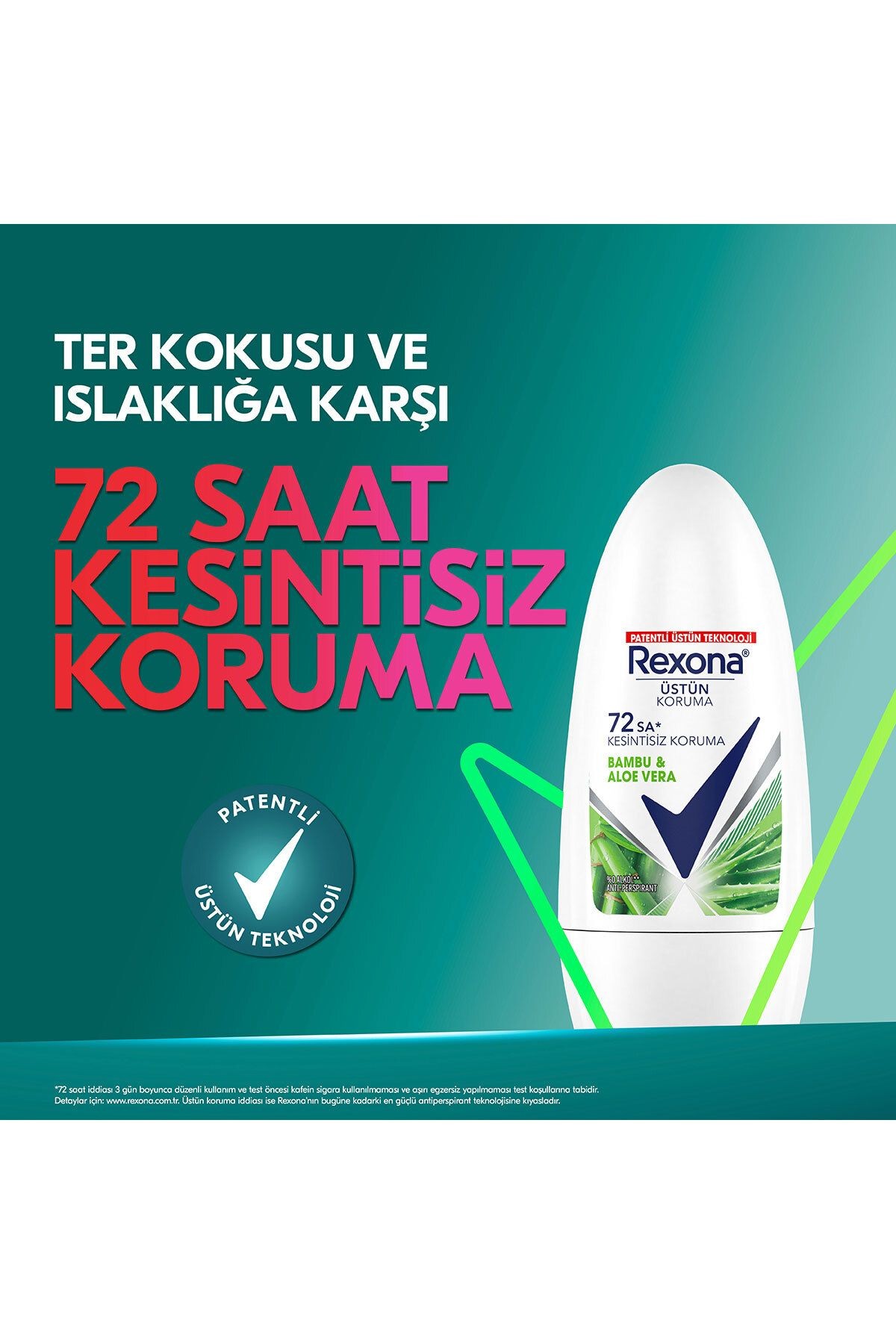 Üstün Koruma Kadın Roll On Deodorant Bambu & Aloe Vera 72 Saat Kesintisiz Koruma 50 ml