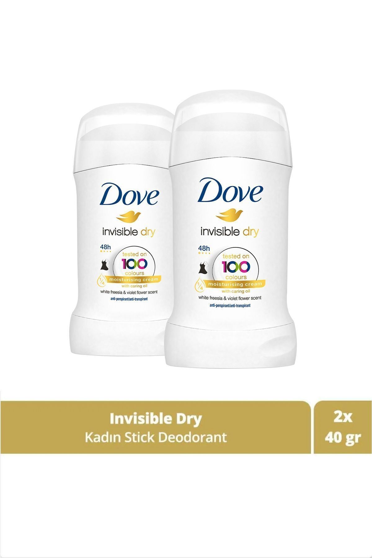 Kadın Stick Deodorant Invisible Dry 1/4 Nemlendirici Krem Etkili 40 g X 2 Adet