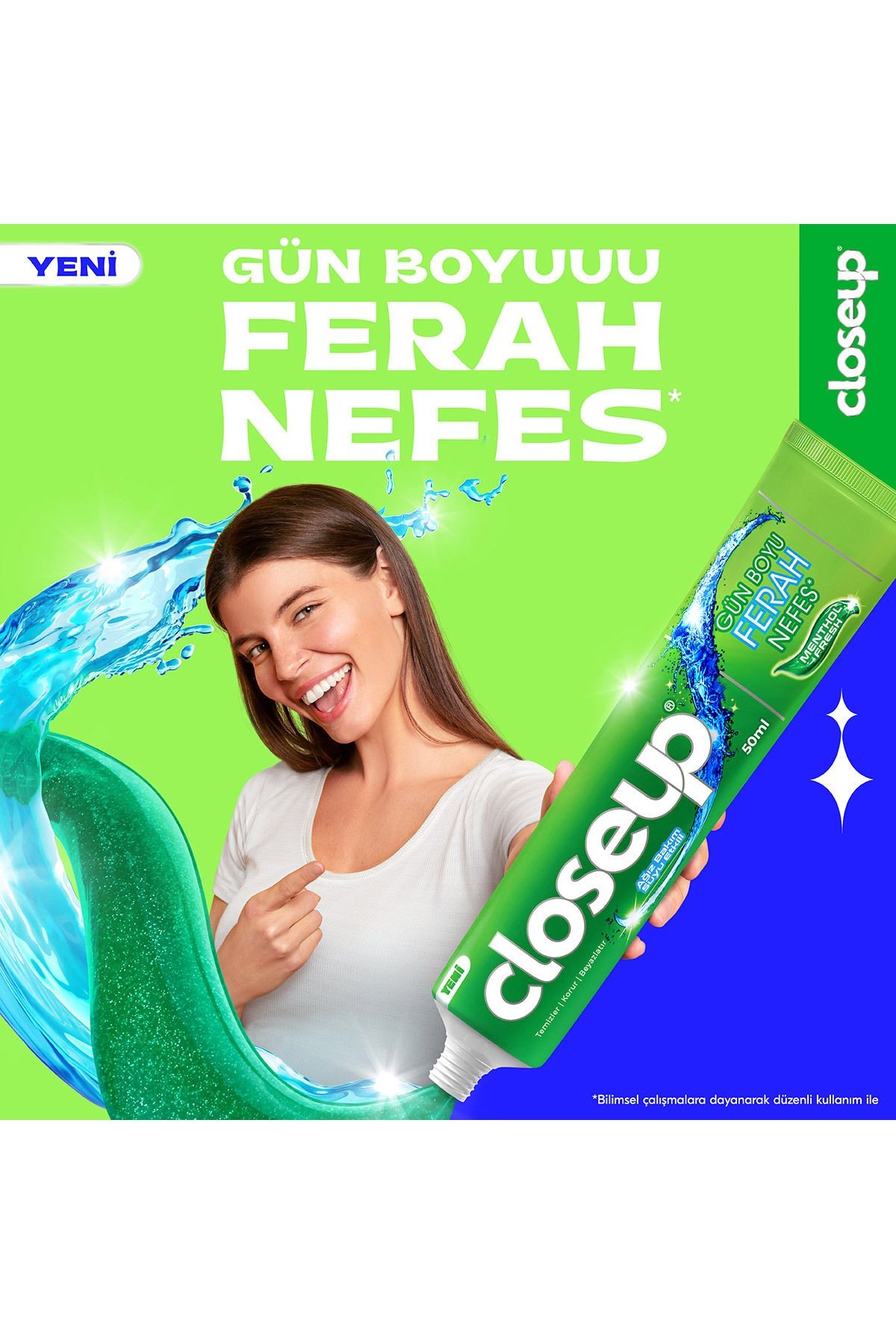 Diş Macunu Menthol Fresh Ağız Bakım Suyu Etkili 50 ml X4 Adet