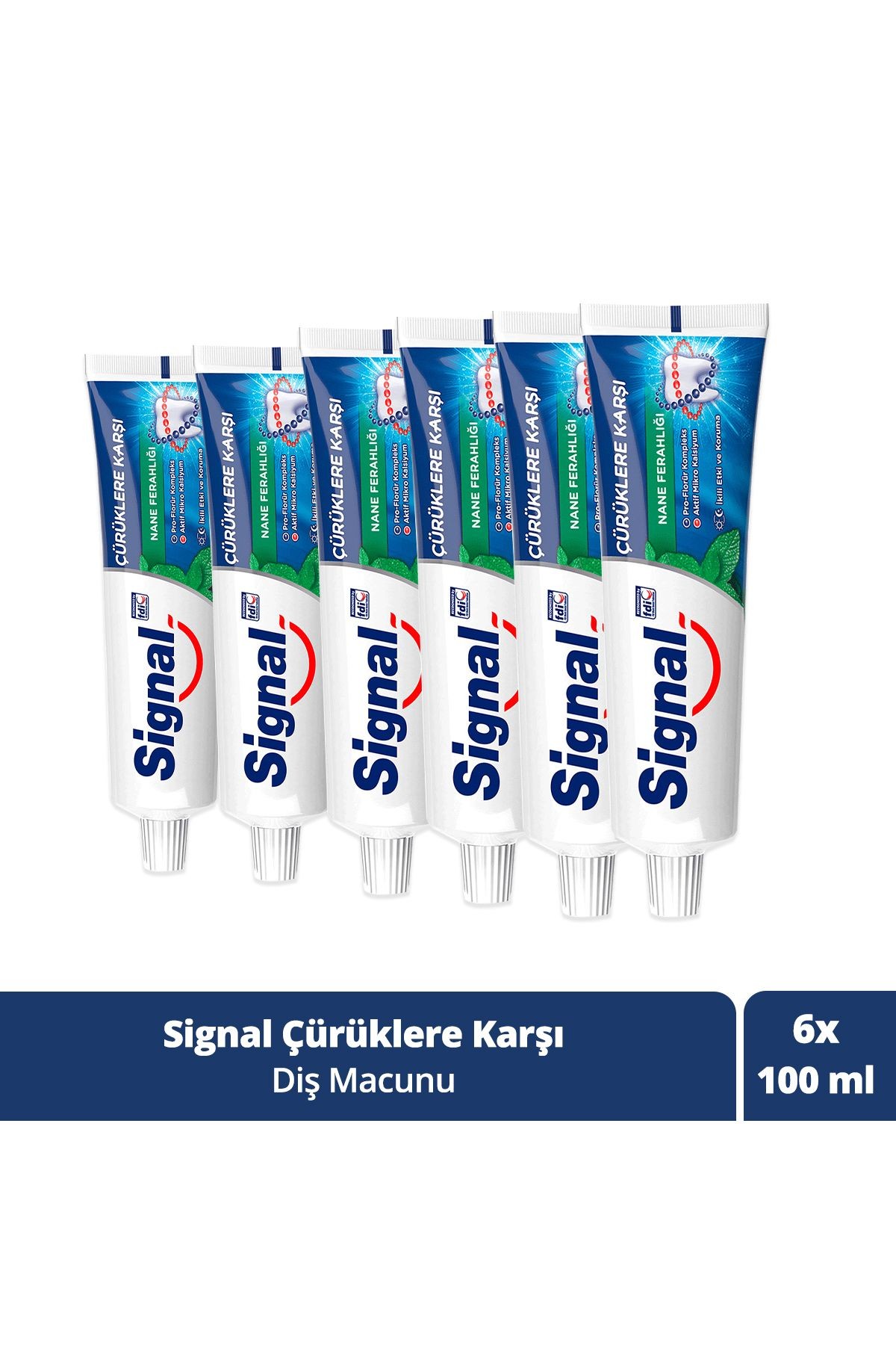 Diş Macunu Çürüklere Karşı Nane Ferahlığı 100 ml X6