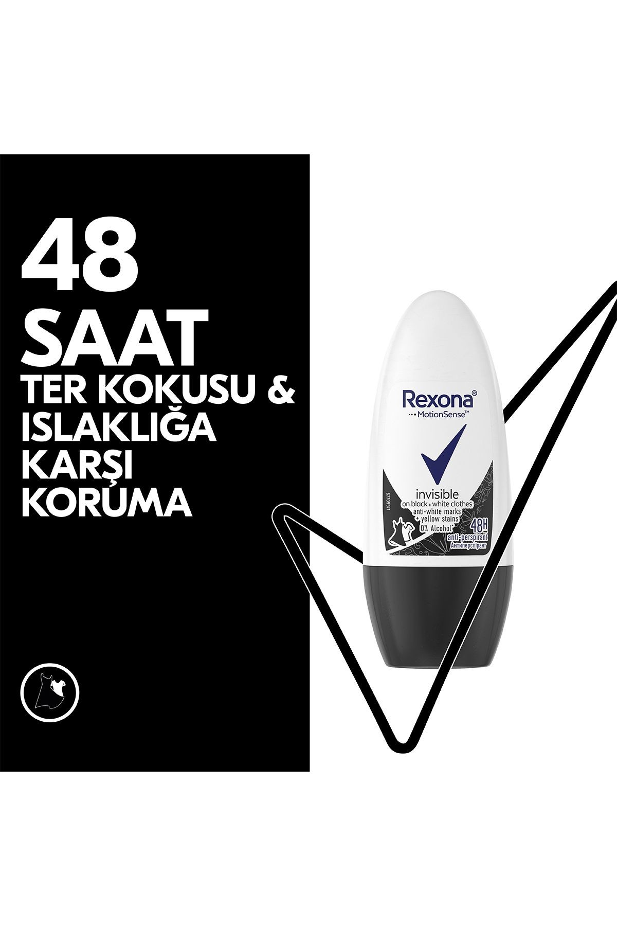 Kadın Roll On Deodorant Invisible On Black White Clothes 50 ml X2 Adet