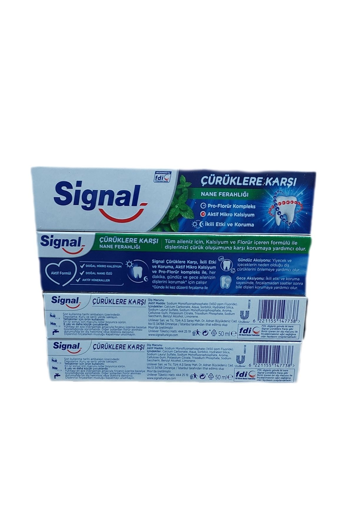 Diş Macunu Çürüklere Karşı Nane Ferahlığı 50 ml X4 Adet