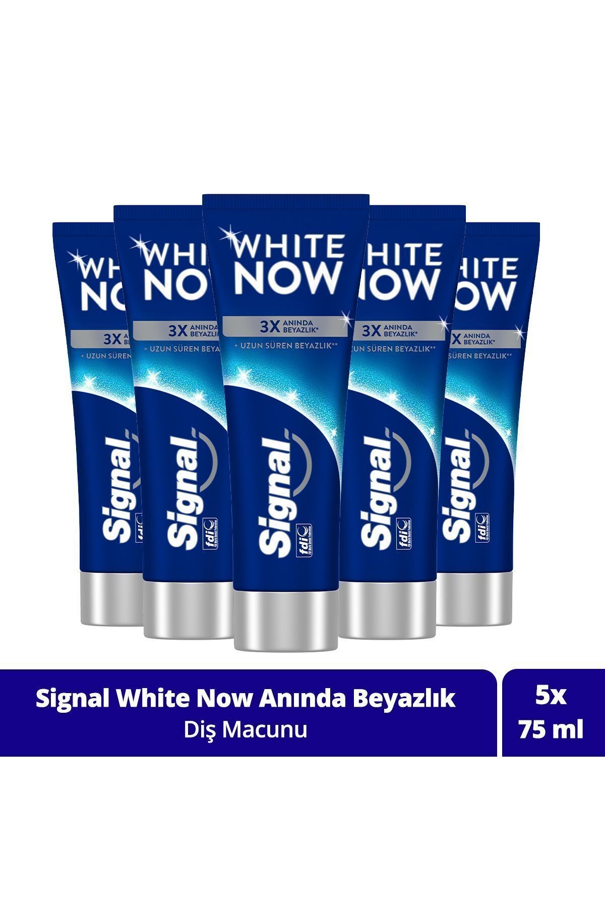 White Now Diş Macunu Original Uzun Süren Beyazlık 75 ml X5