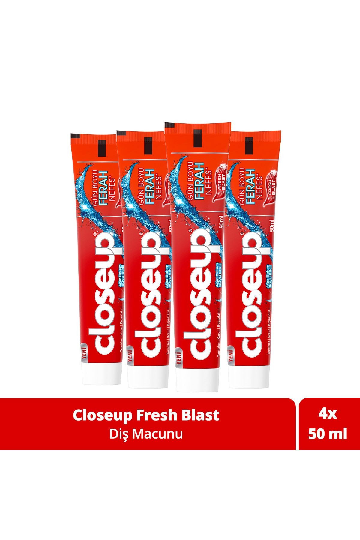 Diş Macunu Fresh Blast Ağız Bakım Suyu Etkili 50 ml X4 Adet