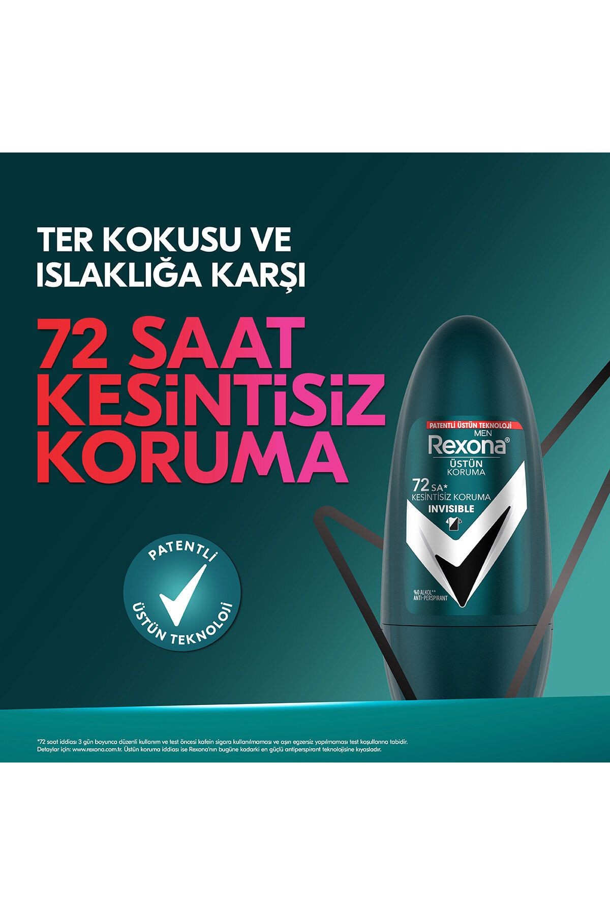 Üstün Koruma Erkek Roll On Deodorant Invisible 72 Saat Kesintisiz Koruma 50 ml X2