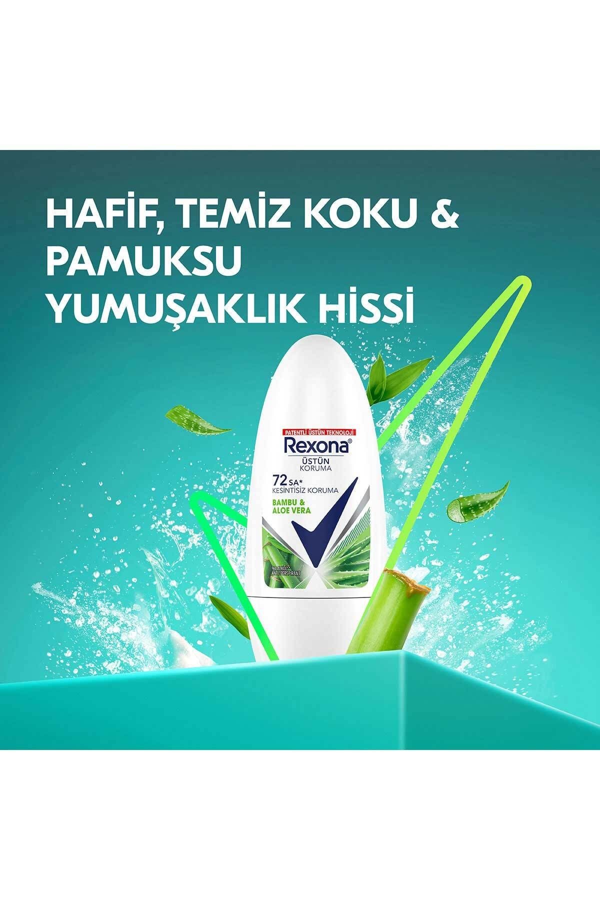 Üstün Koruma Kadın Roll On Deodorant Bambu & Aloe Vera 72 Saat Kesintisiz Koruma 50 ml X2