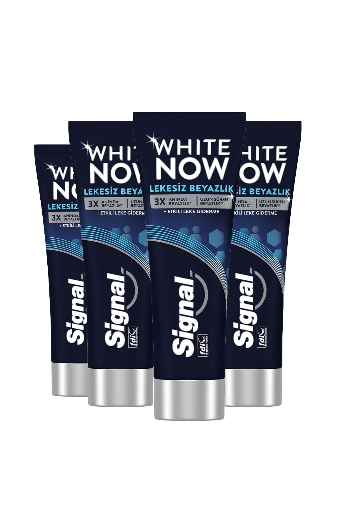 White Now Leke Karşıtı Kahve Ve Sigara Içenler Için Diş Macunu 75ml X4 + Fırça Kabı