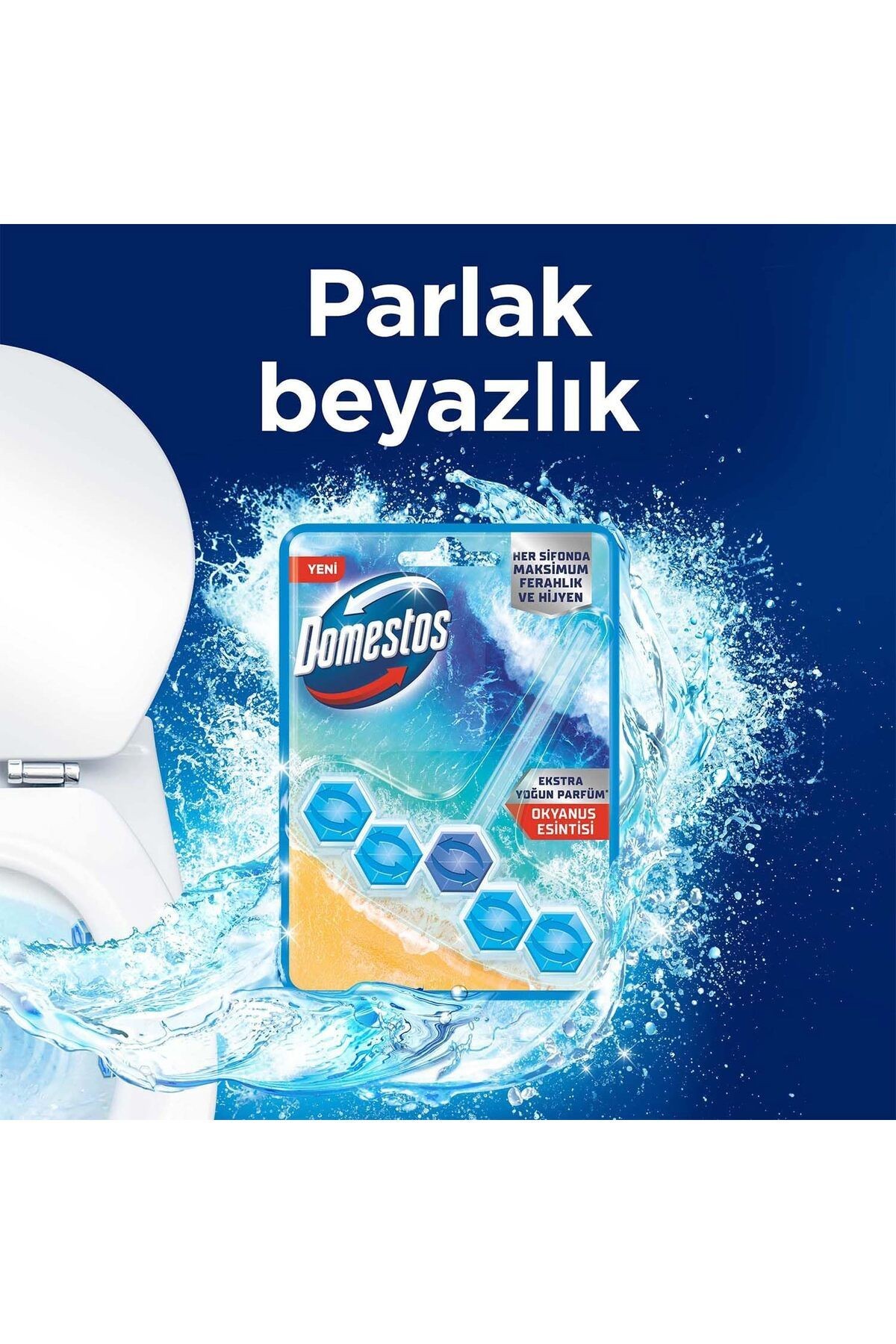 WC Blok 5'li Güç Tuvalet Bloğu Okyanus Ferahlığı Maksimum Hijyen 50 G