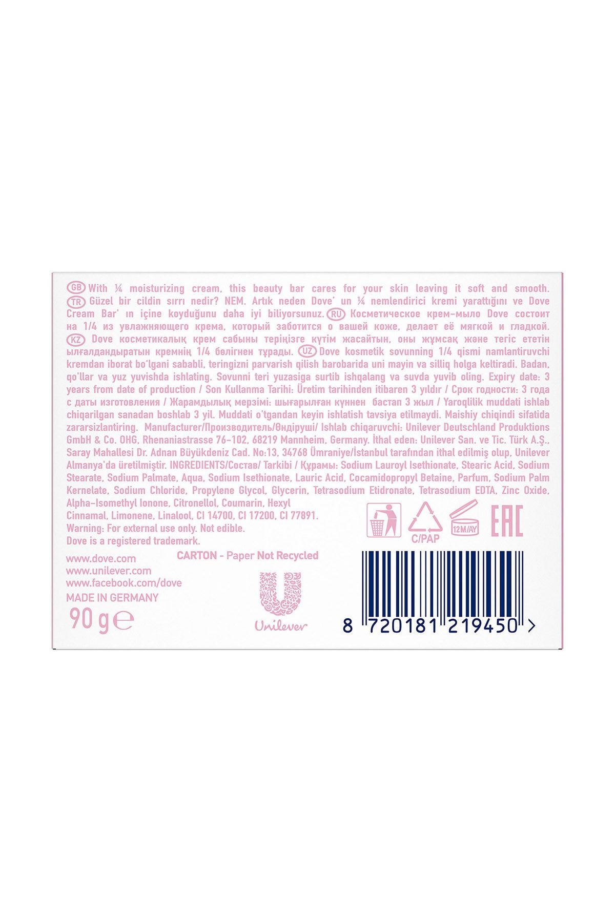 Beauty Cream Bar Katı Güzellik Sabunu Pink Nemlendirici Etkili 90 G X8 Adet