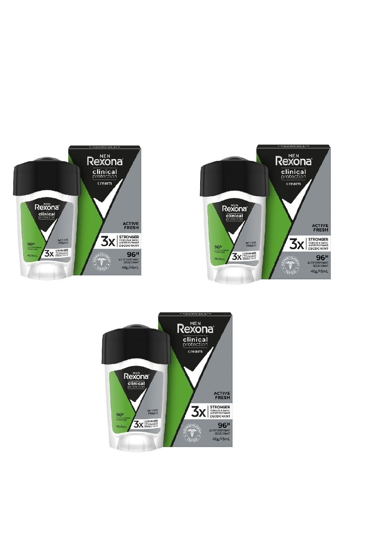 Men Deodorant Clinical Protection Active Fresh Stick 45 Ml X 3 Adet