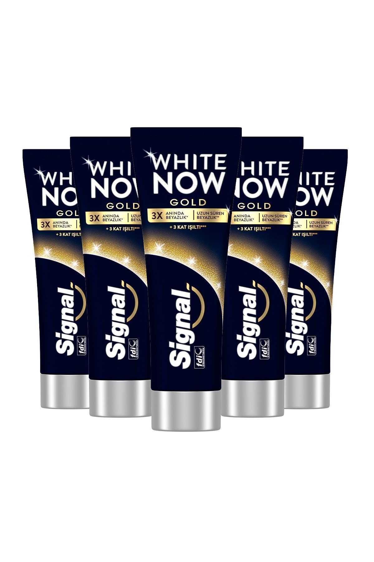 Diş Macunu White Now Gold Anında 3 Kat Beyazlık 75 ml X5