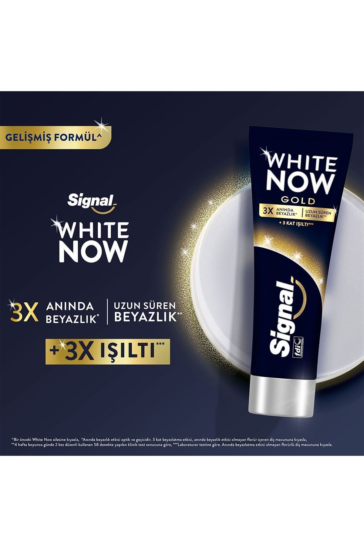 Diş Macunu White Now Gold Anında 3 Kat Beyazlık 75 ml X5