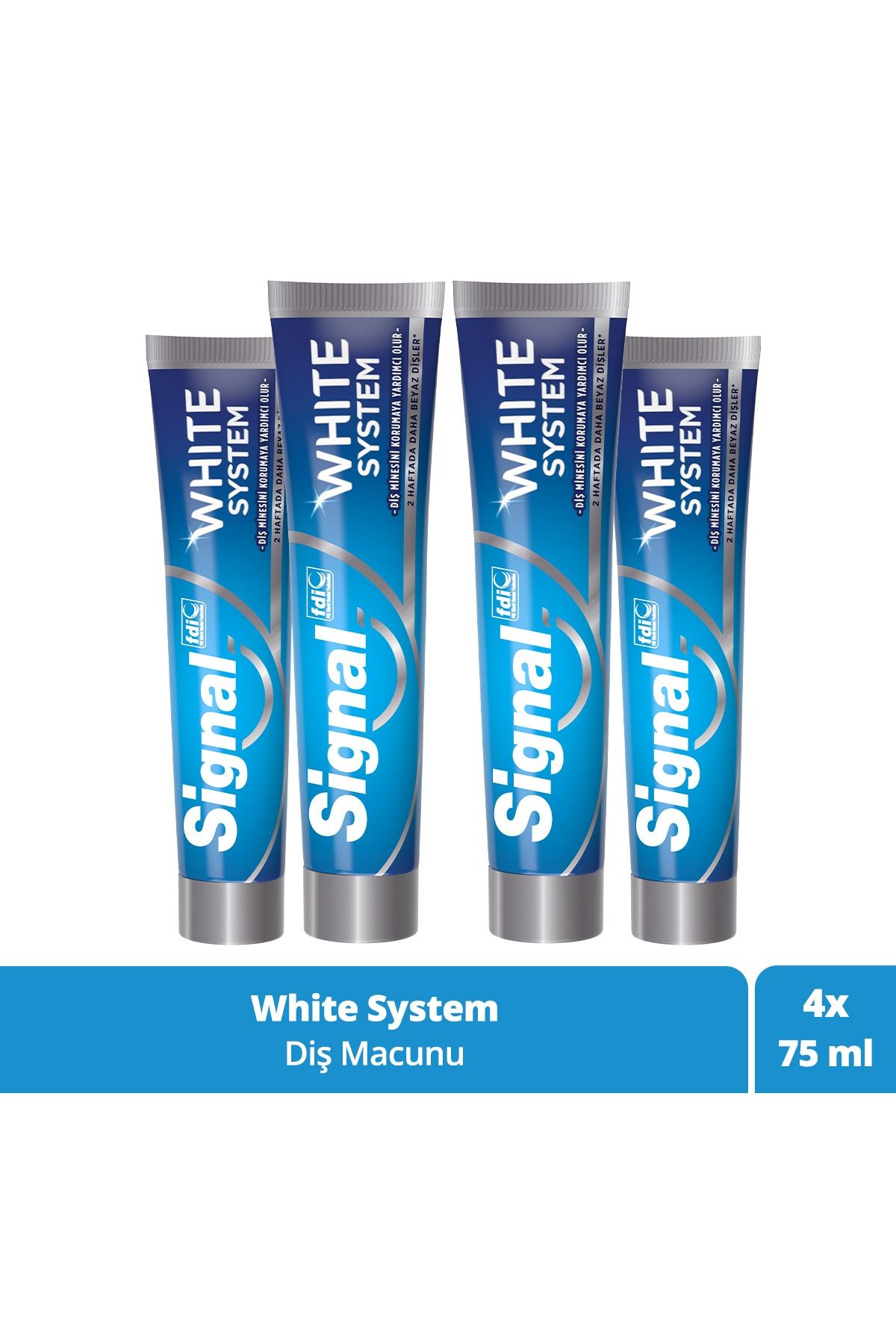 White System Diş Macunu 2 Haftada Daha Beyaz Dişler 75 ml X4 Adet