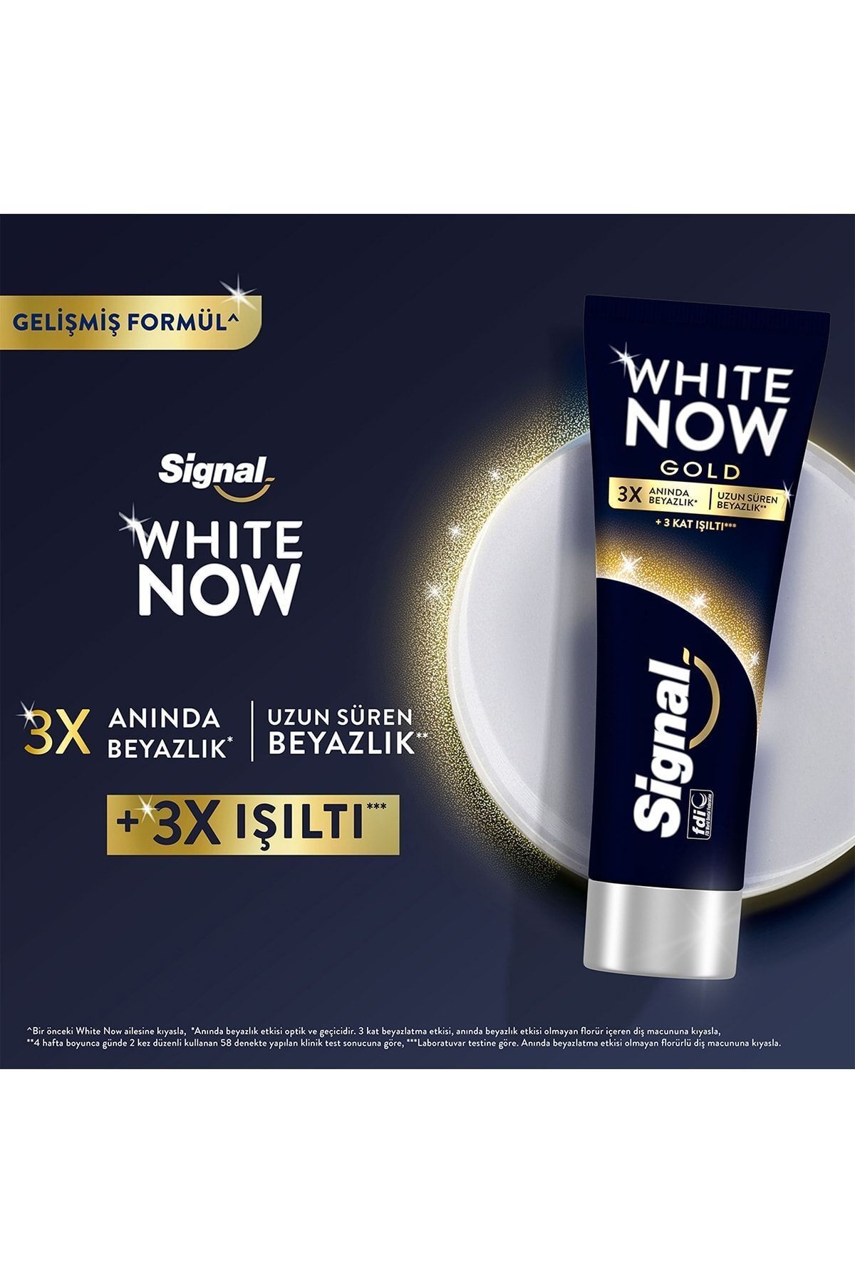 White Now Gold Beyazlatıcı Işıltı Diş Macunu 75ml X4 Fırça Kabı