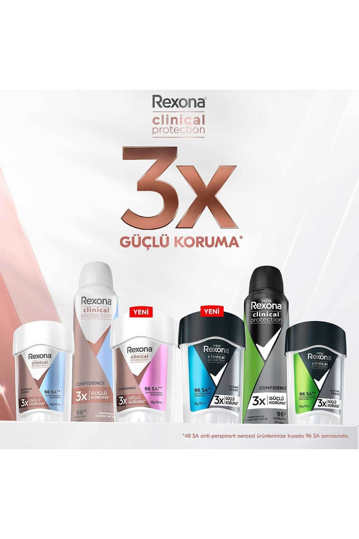 Clinical Protection Kadın Stick Deodorant Confidence 3x Güçlü Koruma 45 ml X2
