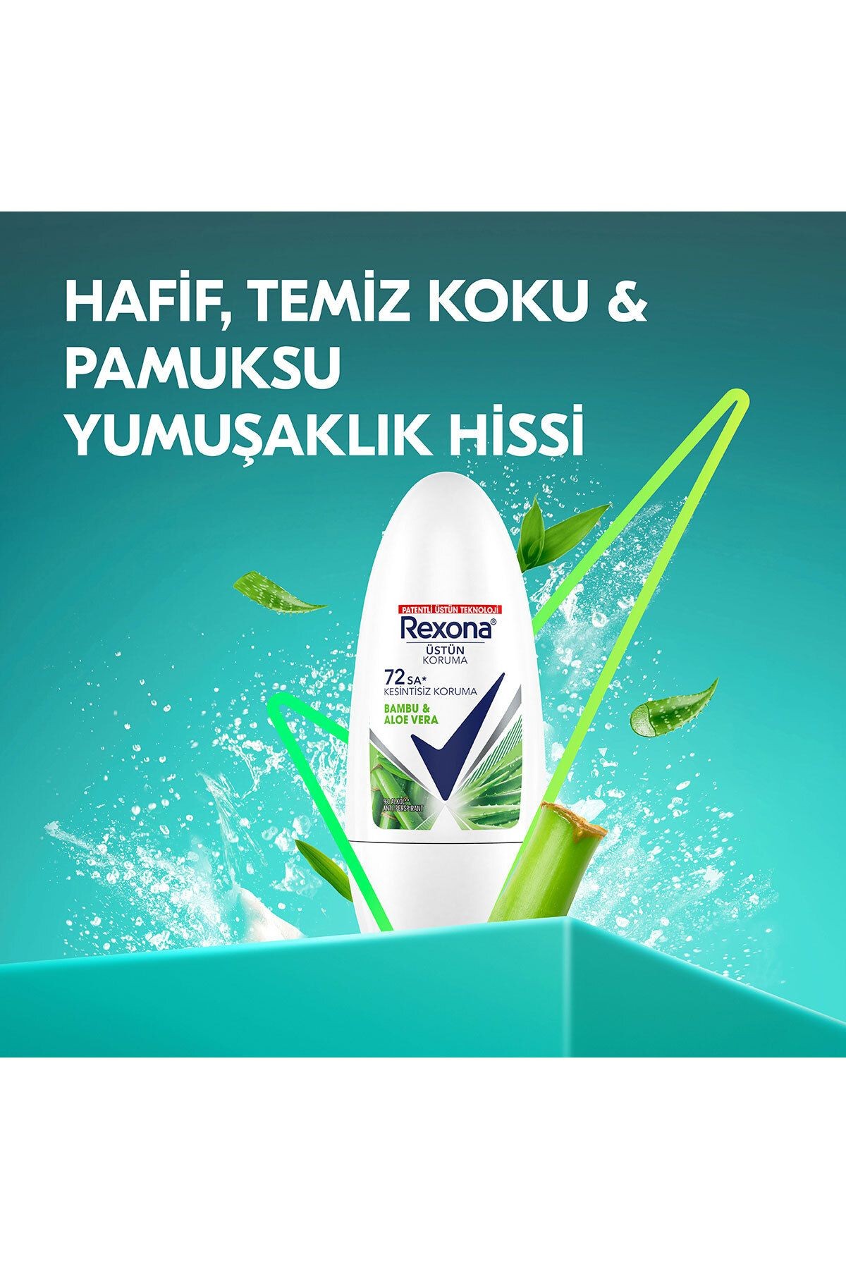 Üstün Koruma Kadın Roll On Deodorant Bambu & Aloe Vera 72 Saat Kesintisiz Koruma 50 ml