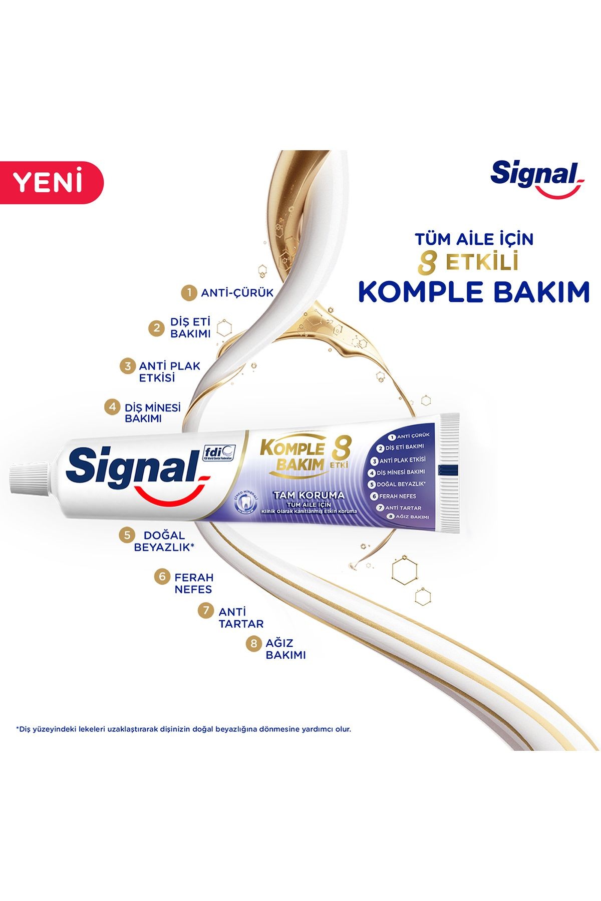 Komple Bakım 8 Etki Diş Macunu Tam Koruma Çürük Karşıtı Ve Diş Beyazlatıcı 75 Mlx4