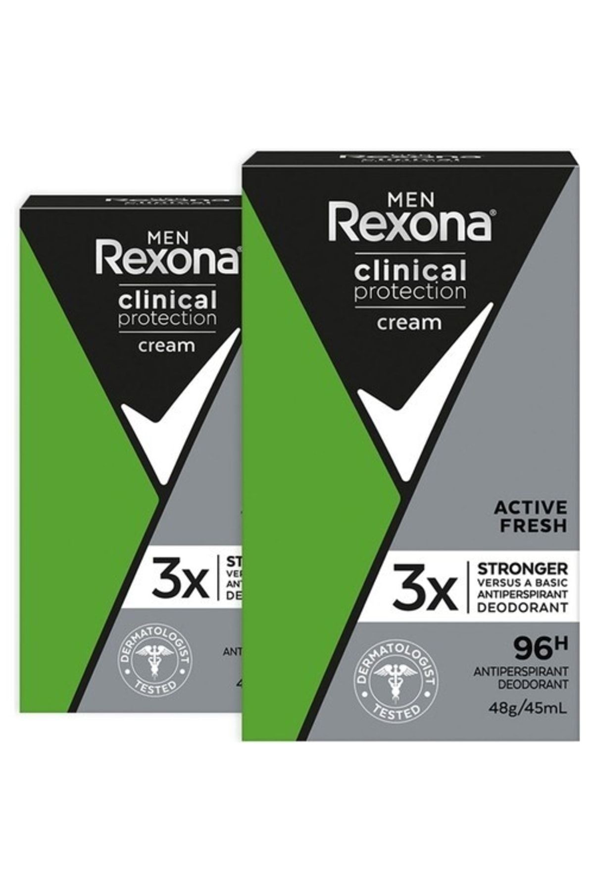 Men Clinical Protection Stick Deodorant Active Fresh 96 Saate Kadar Koruma 45 Ml X2 Adet