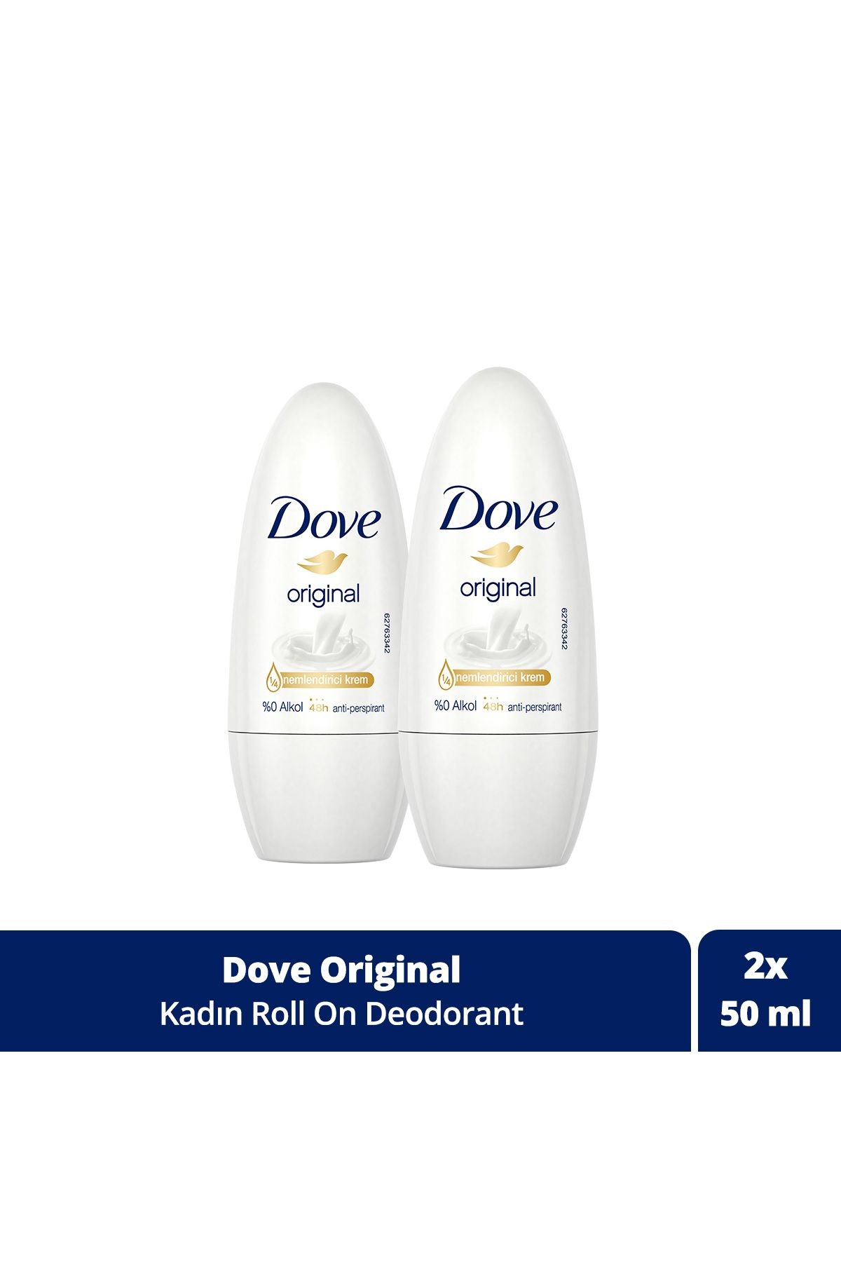 Kadın Roll On Deodorant Original 1/4 Nemlendirici Krem 50ml X2 Adet