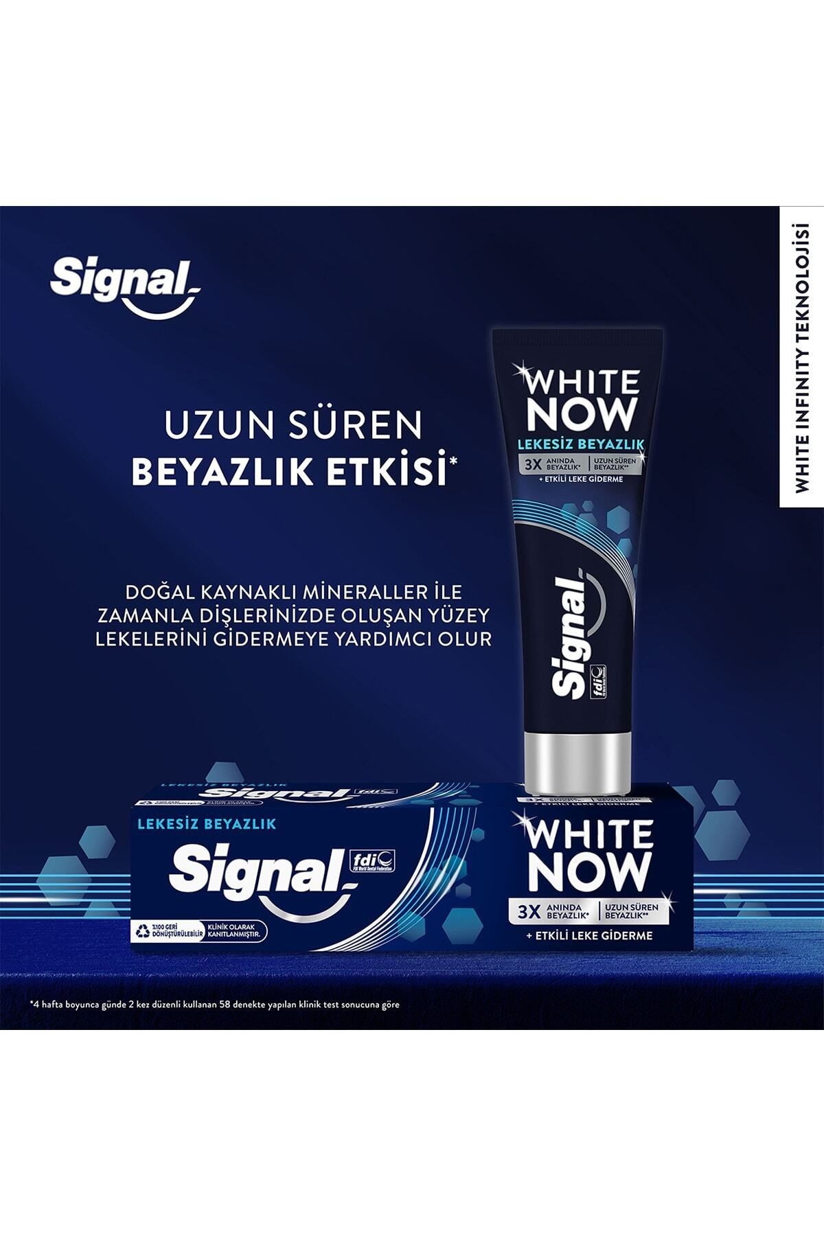 White Now Leke Karşıtı Kahve Ve Sigara Içenler Için Diş Macunu 75ml X4 + Fırça Kabı