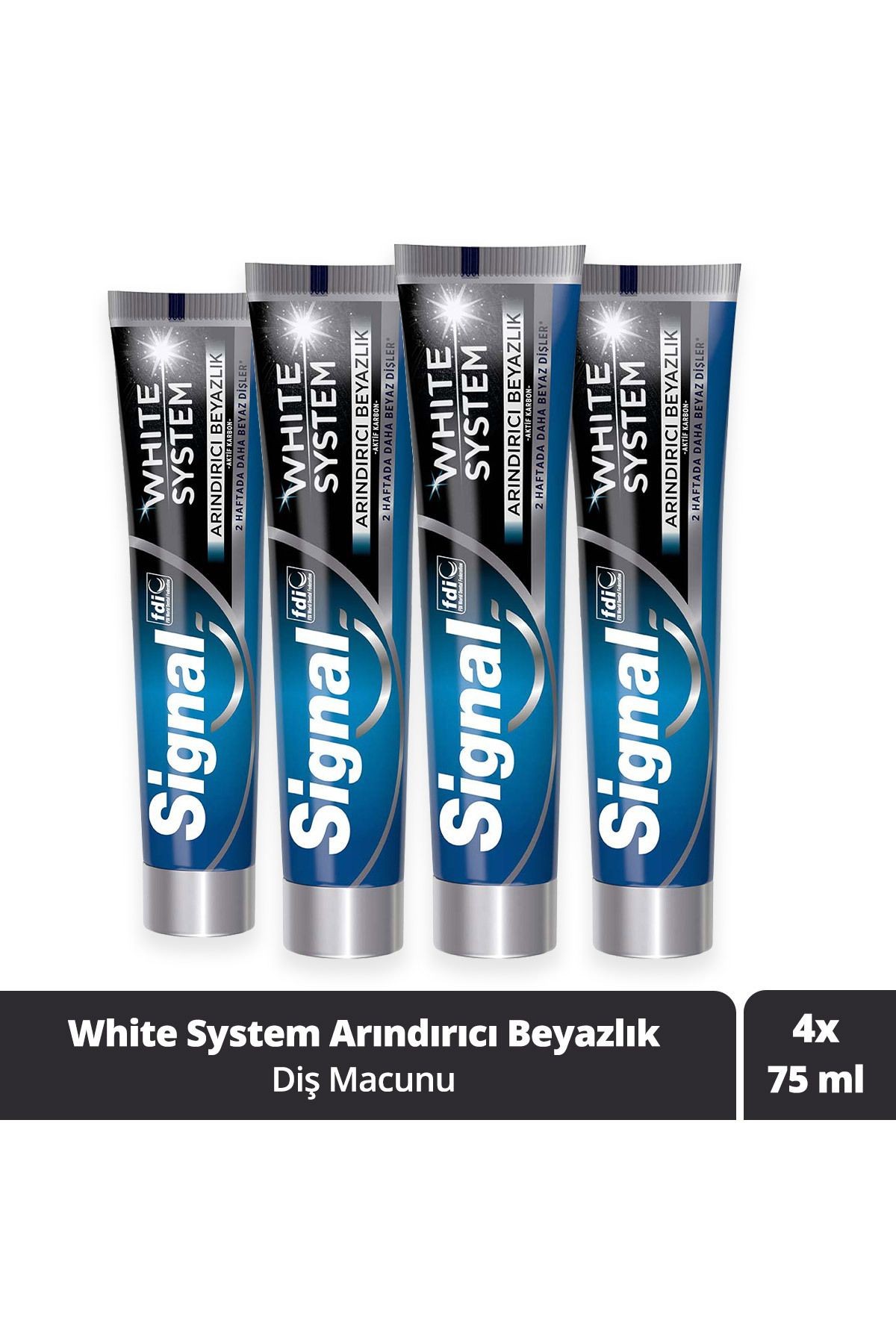 White System Diş Macunu Arındırıcı Beyazlık 75 Mlx4