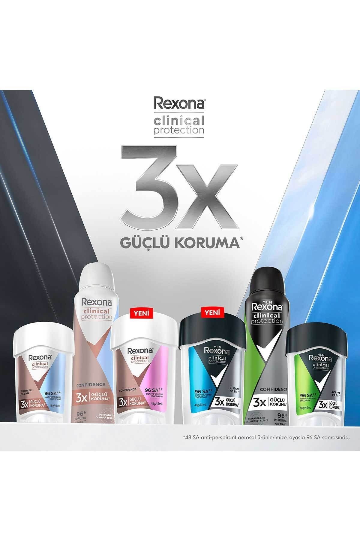 Men Clinical Protection Erkek Stick Deodorant Clean Scent 3x Güçlü Koruma 45 ml X2