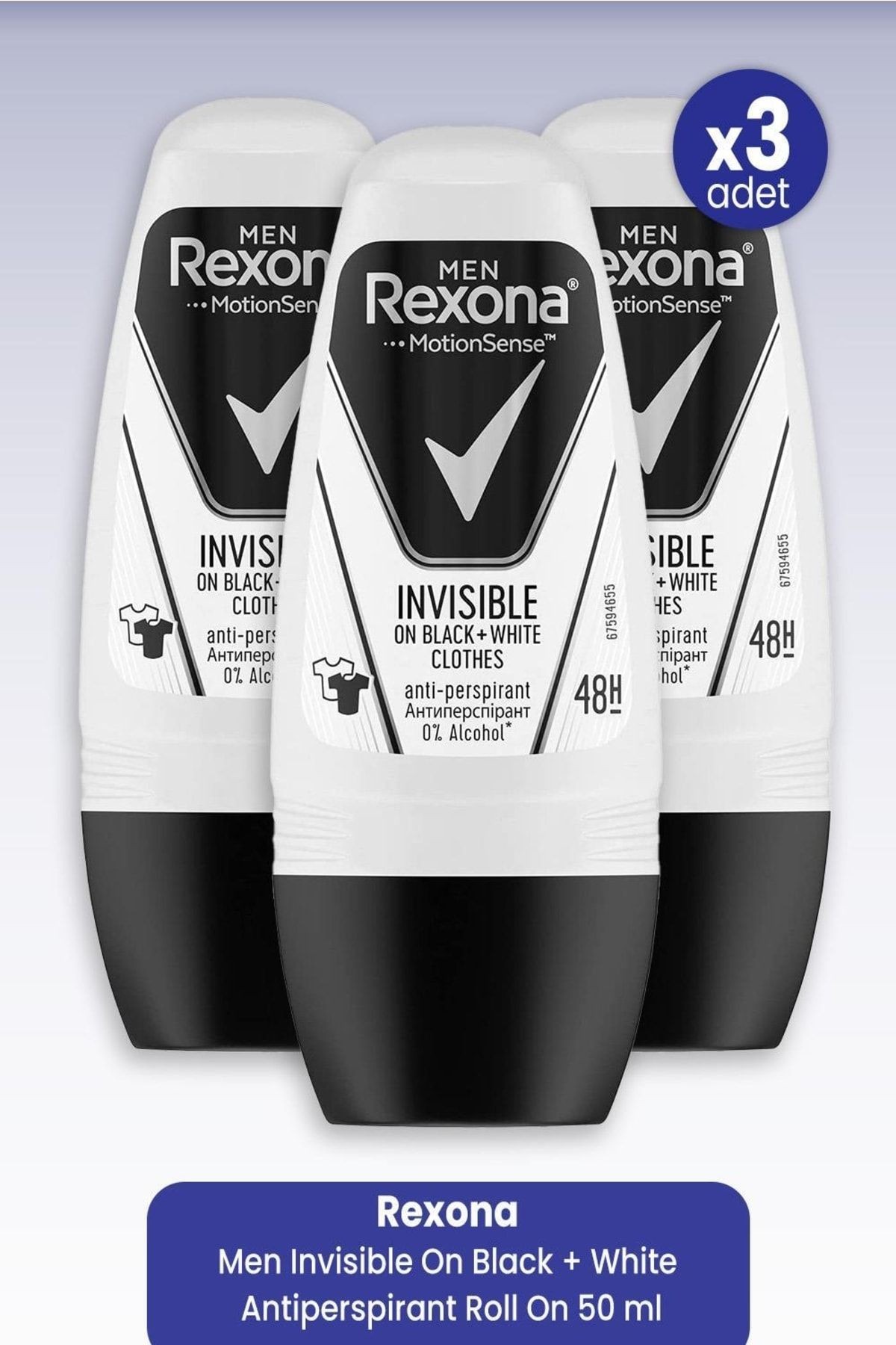 Men Invisible On Black + White Antiperspirant Roll On 50 Ml X 3 Adet