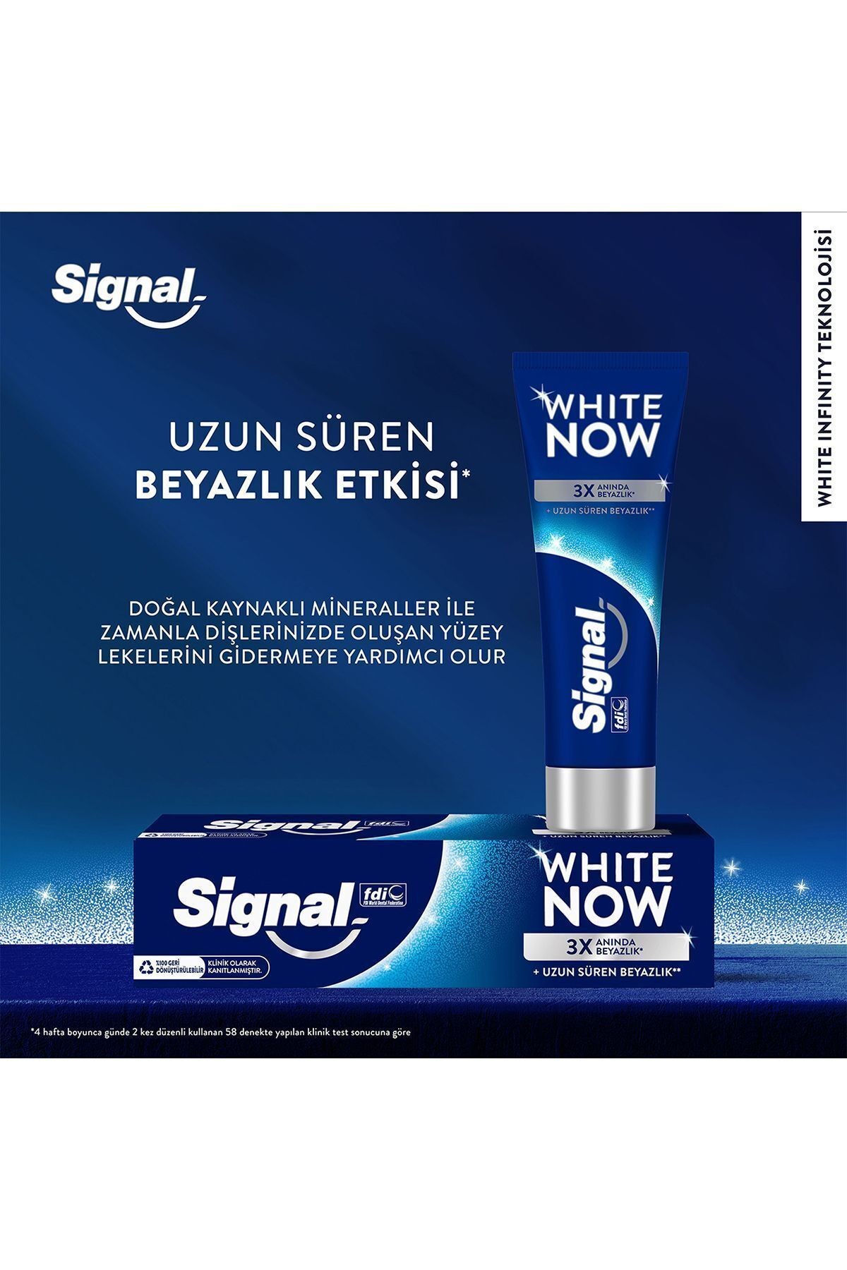 White Now Diş Macunu Original Uzun Süren Beyazlık 75 ml X5