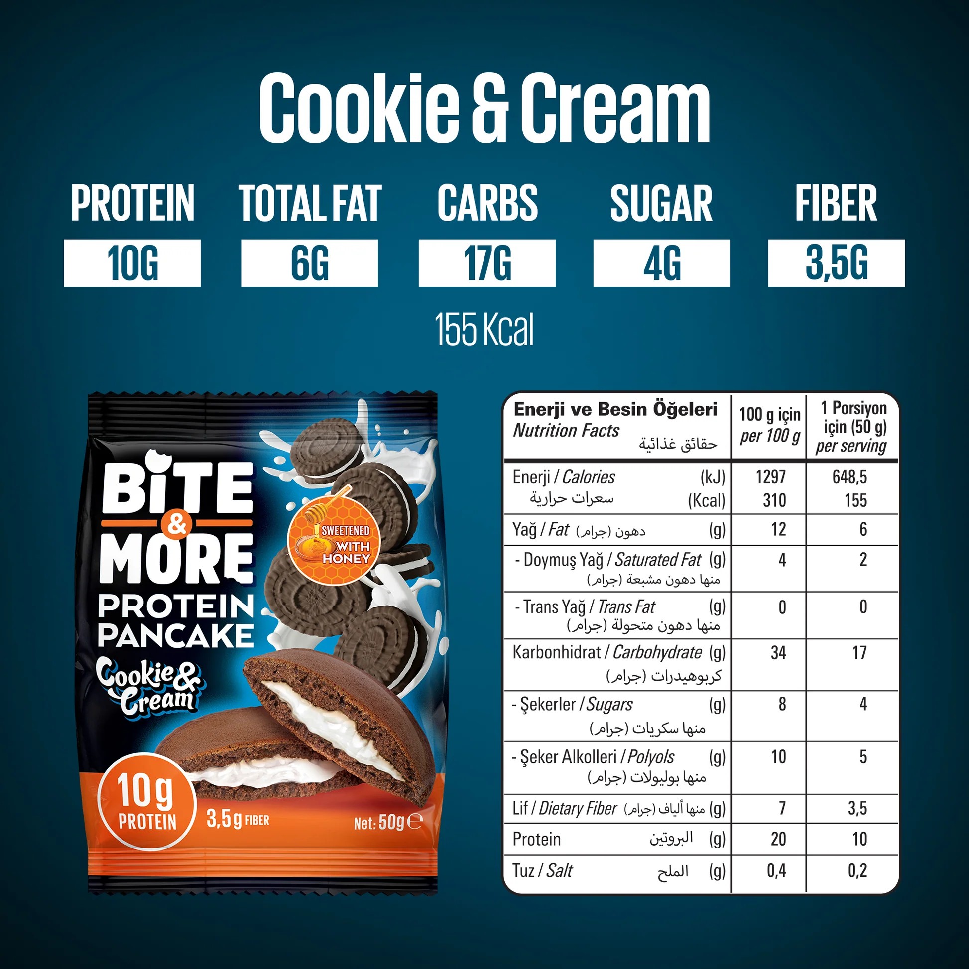 Bite And More Cookie Protei̇n Pancake 50 Gr