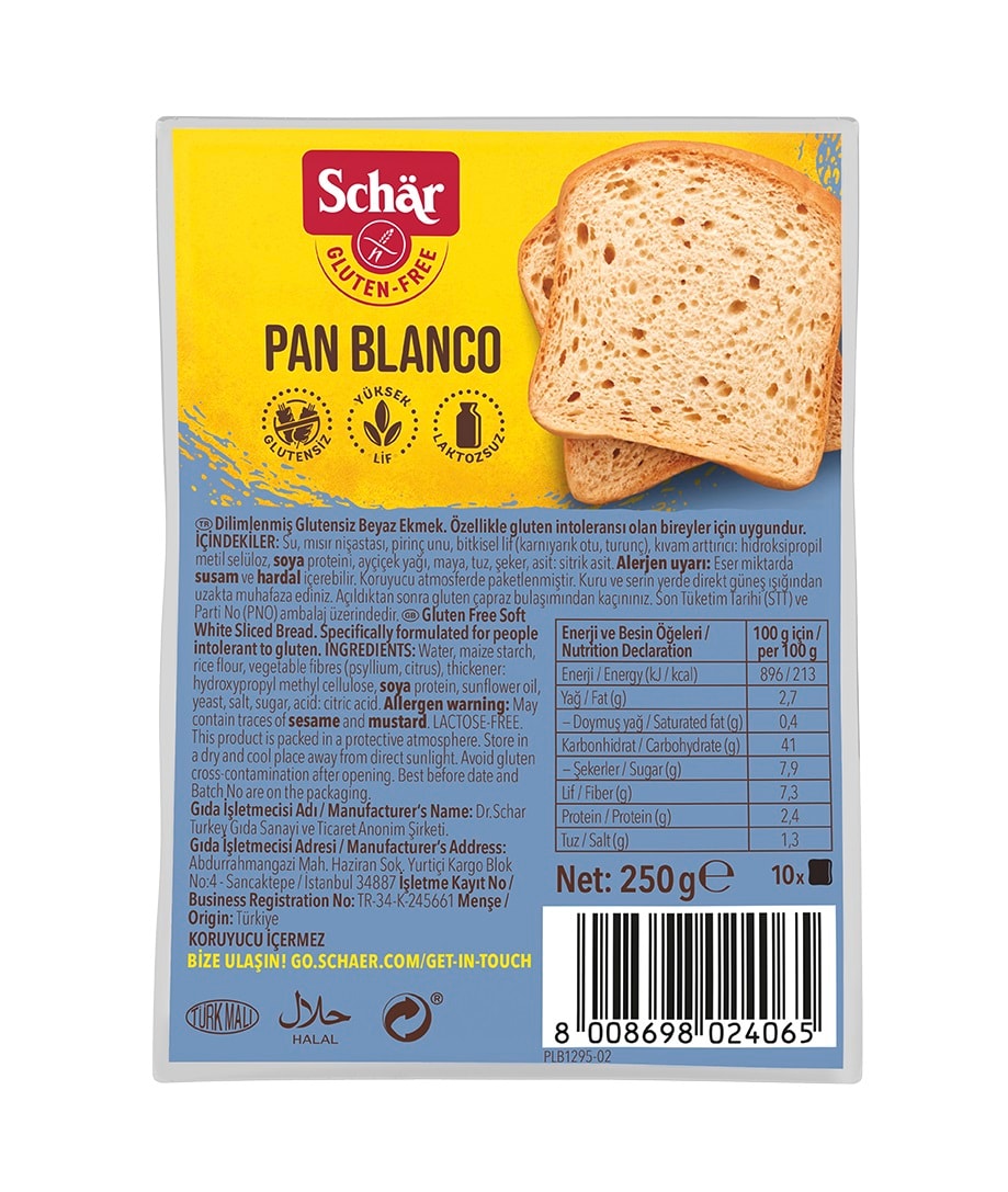 Schär Pan Blanco Beyaz Ekmek 250 Gr