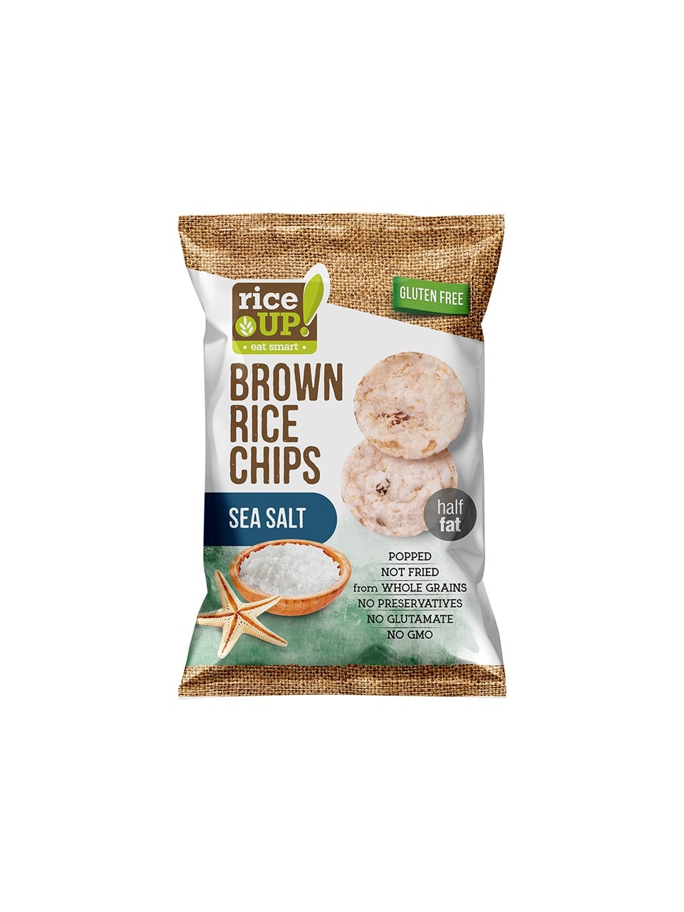 Rice Up Deniz Tuzlu Kahverengi Pirinç Cipsi 60 Gr
