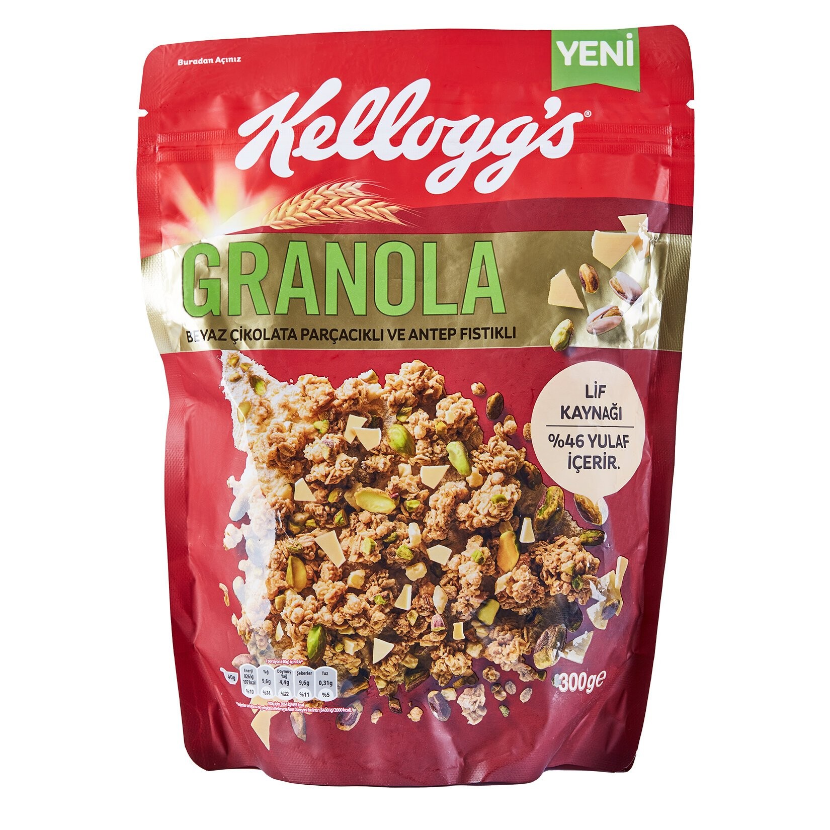 Kellogg's Beyaz Çi̇kolata Ve Antep Fıstıklı Granola 300 Gr
