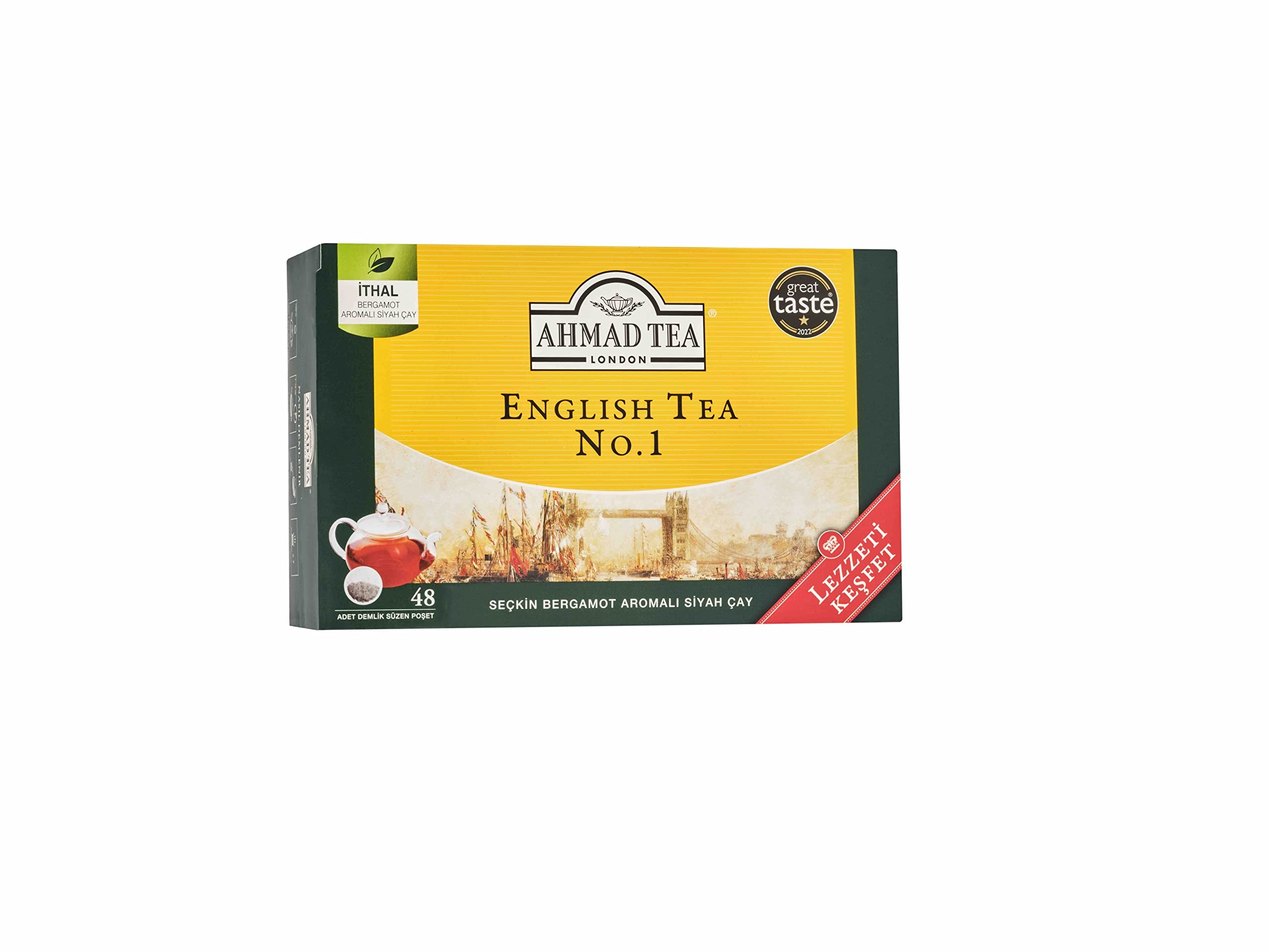 AHMAD TEA ENGLISH TEA NO: 1 DEMLİK POŞET ÇAY 48' Lİ 153.6 GR