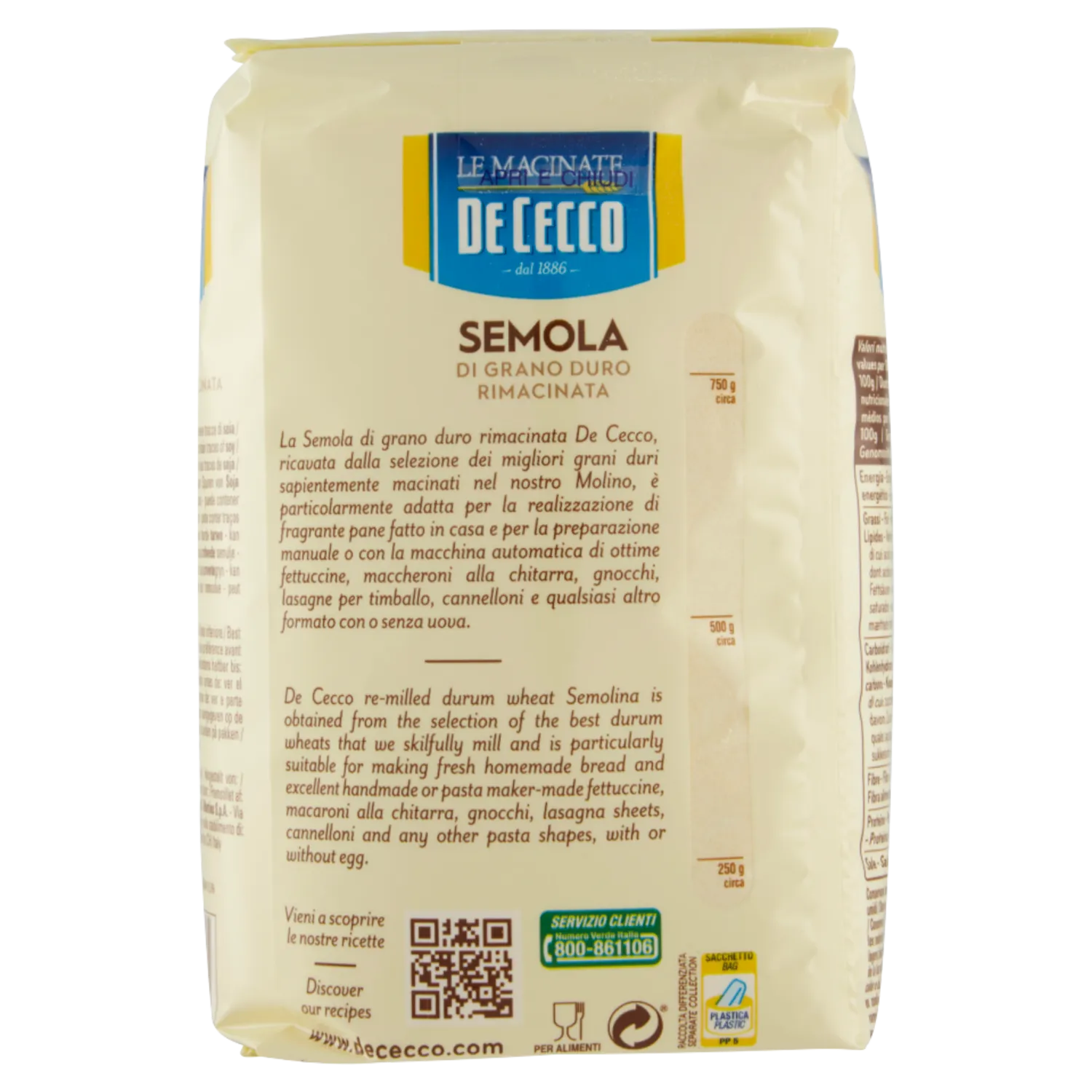 De Cecco Semolina Durum Buğdayı Unu 1000 Gr