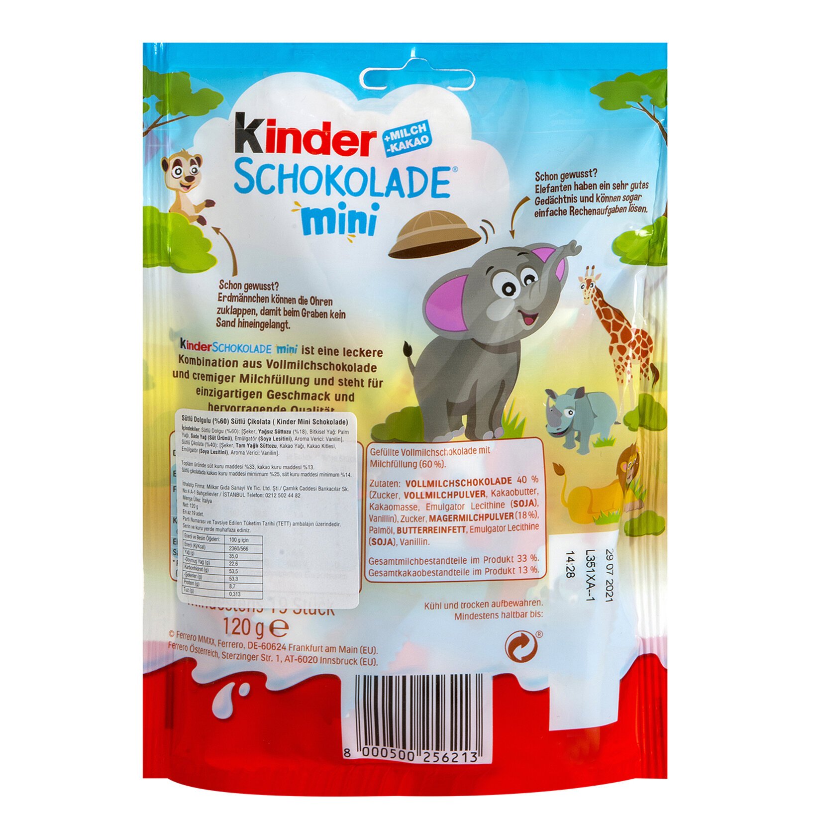 Kinder Mini Schokolade 120 Gr