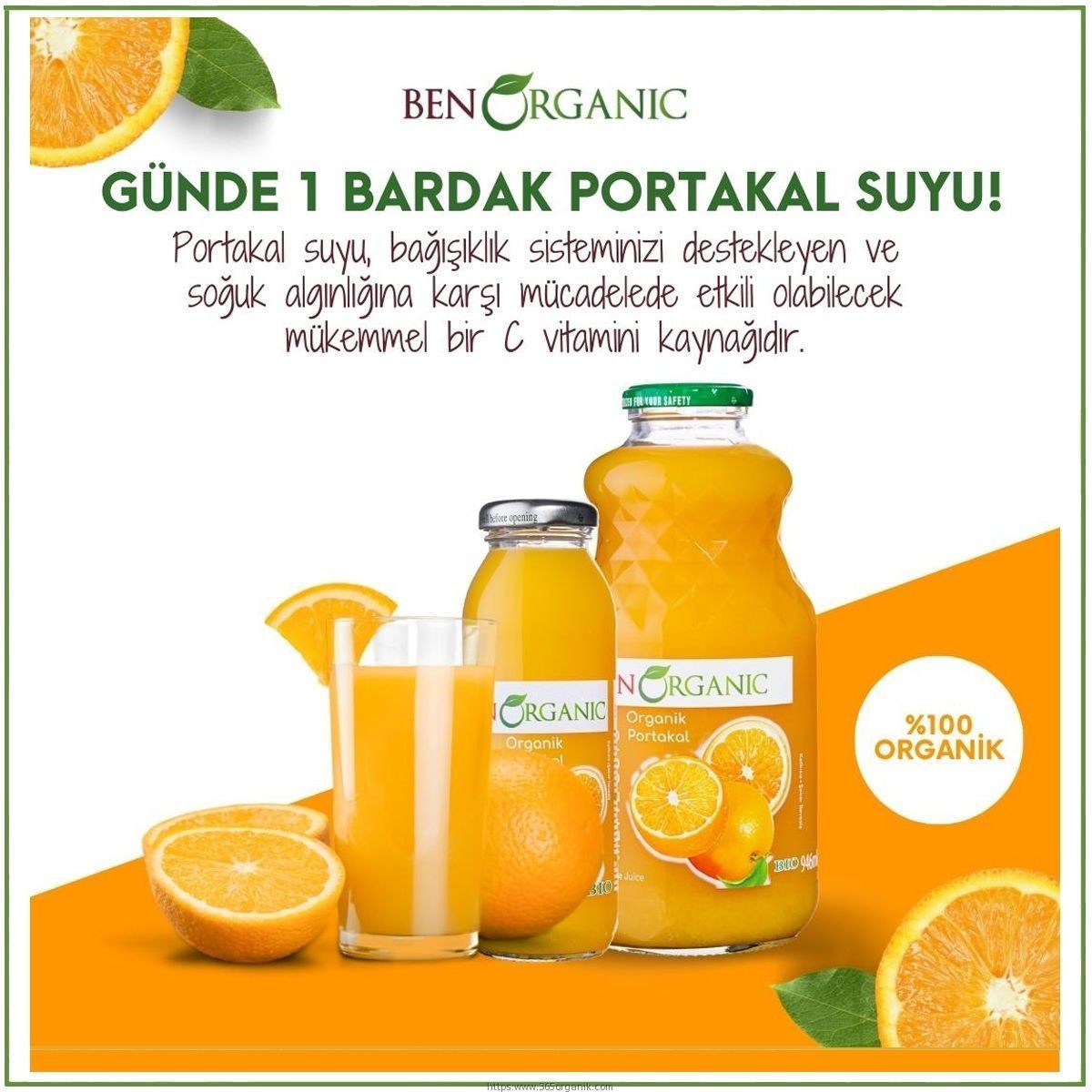 Benorganic Organi̇k Portakal Suyu 946 Ml