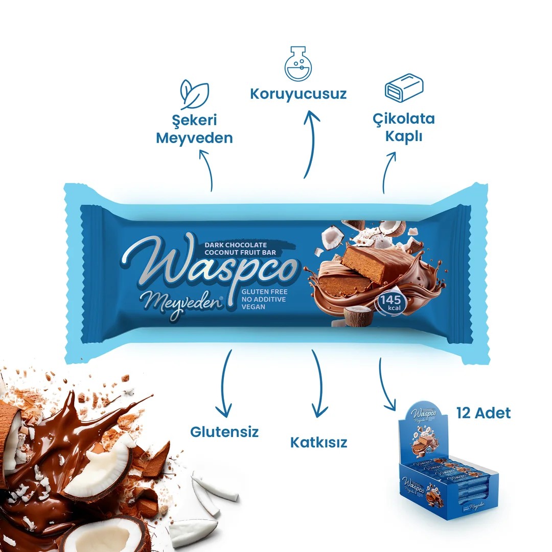 Waspco Bi̇tter Çi̇kolatalı Hi̇ndi̇stan Cevi̇zli̇ Meyve Bar 35 Gr