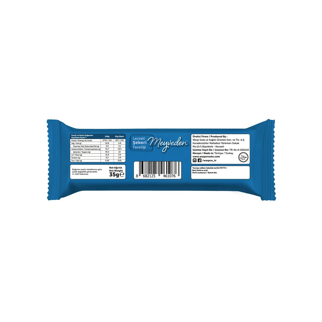 Waspco Bi̇tter Çi̇kolatalı Hi̇ndi̇stan Cevi̇zli̇ Meyve Bar 35 Gr